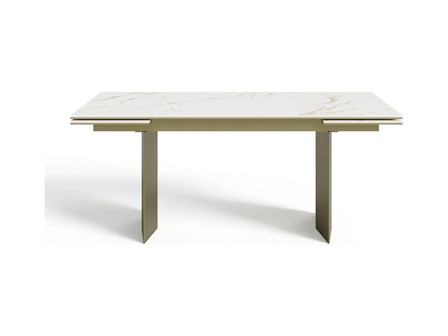 Table extensible 8-10 personnes céramique effet marbre blanc180cm ROSE