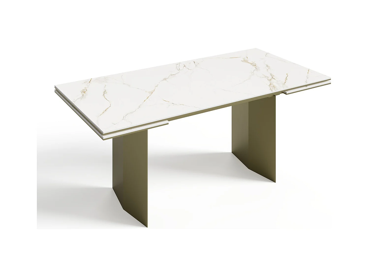 Table extensible 8-10 personnes céramique effet marbre blanc180cm ROSE