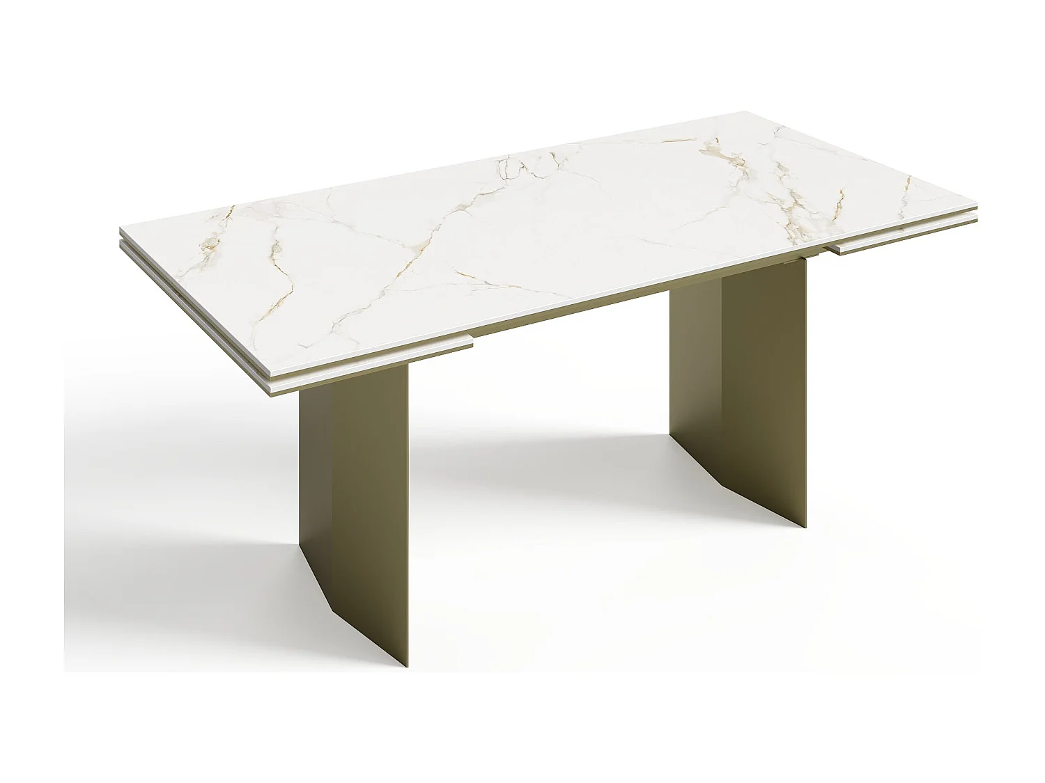 Table extensible 8-10 personnes céramique effet marbre blanc180cm ROSE