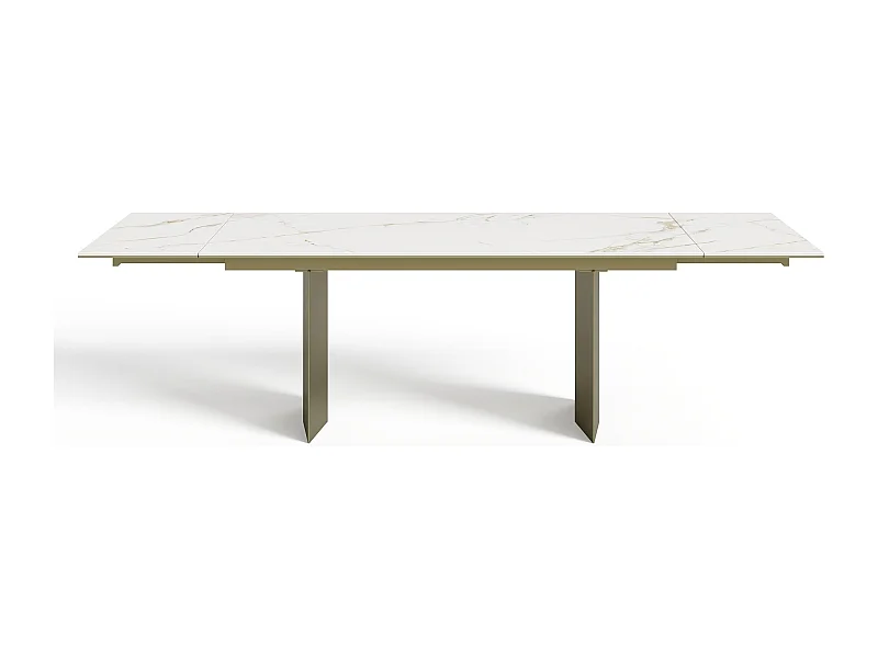 Table extensible 8-10 personnes céramique effet marbre blanc180cm ROSE