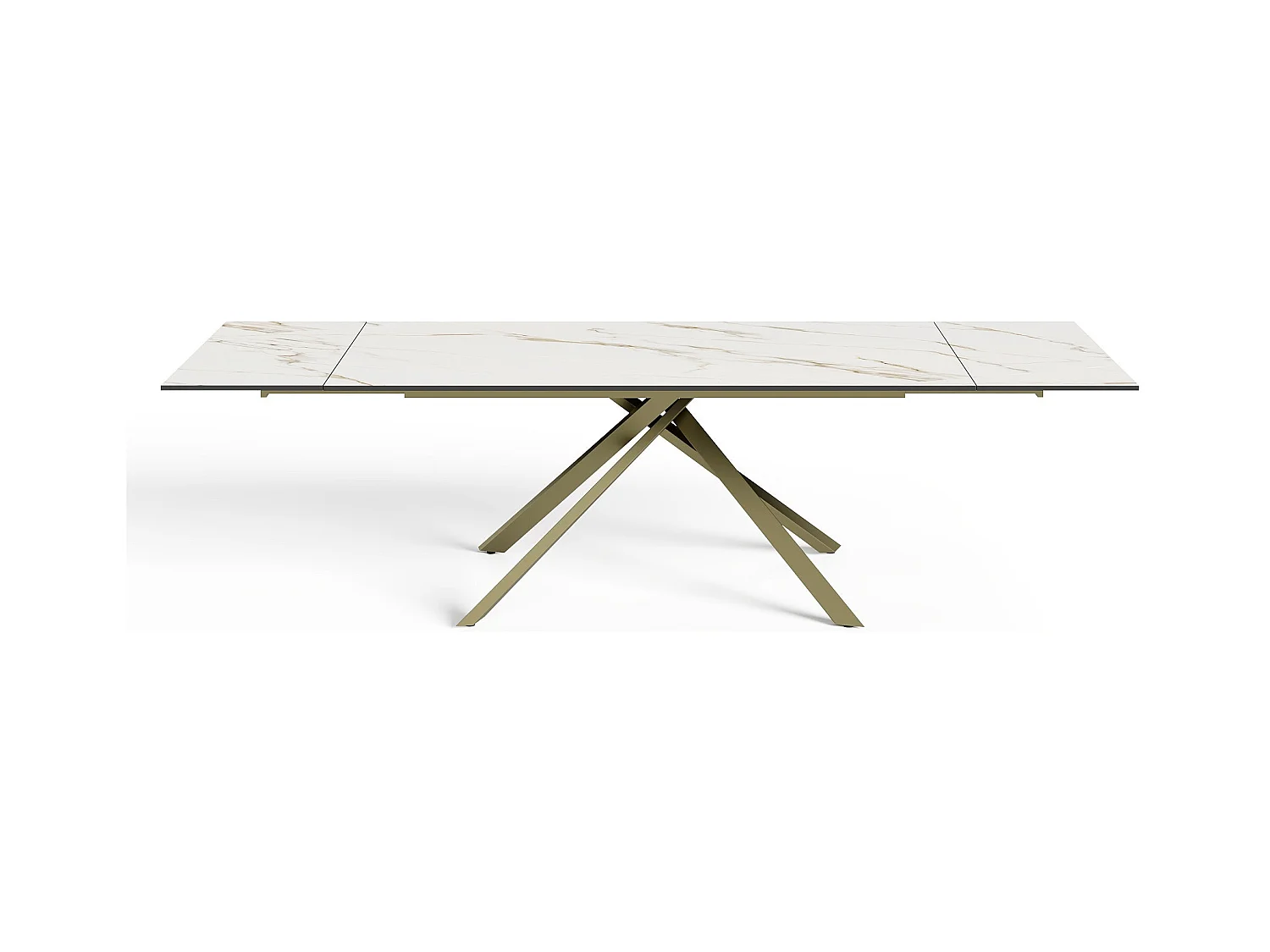 Table extensible 8-10 personnes céramique effet marbre blanc 180cm GINKO