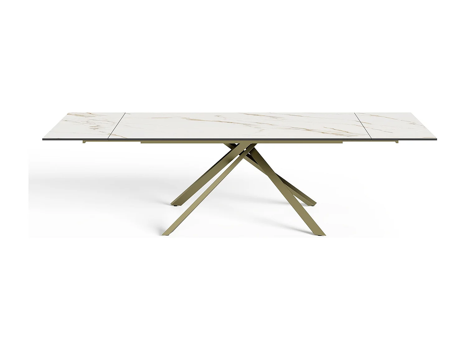 Table extensible 8-10 personnes céramique effet marbre blanc 180cm GINKO