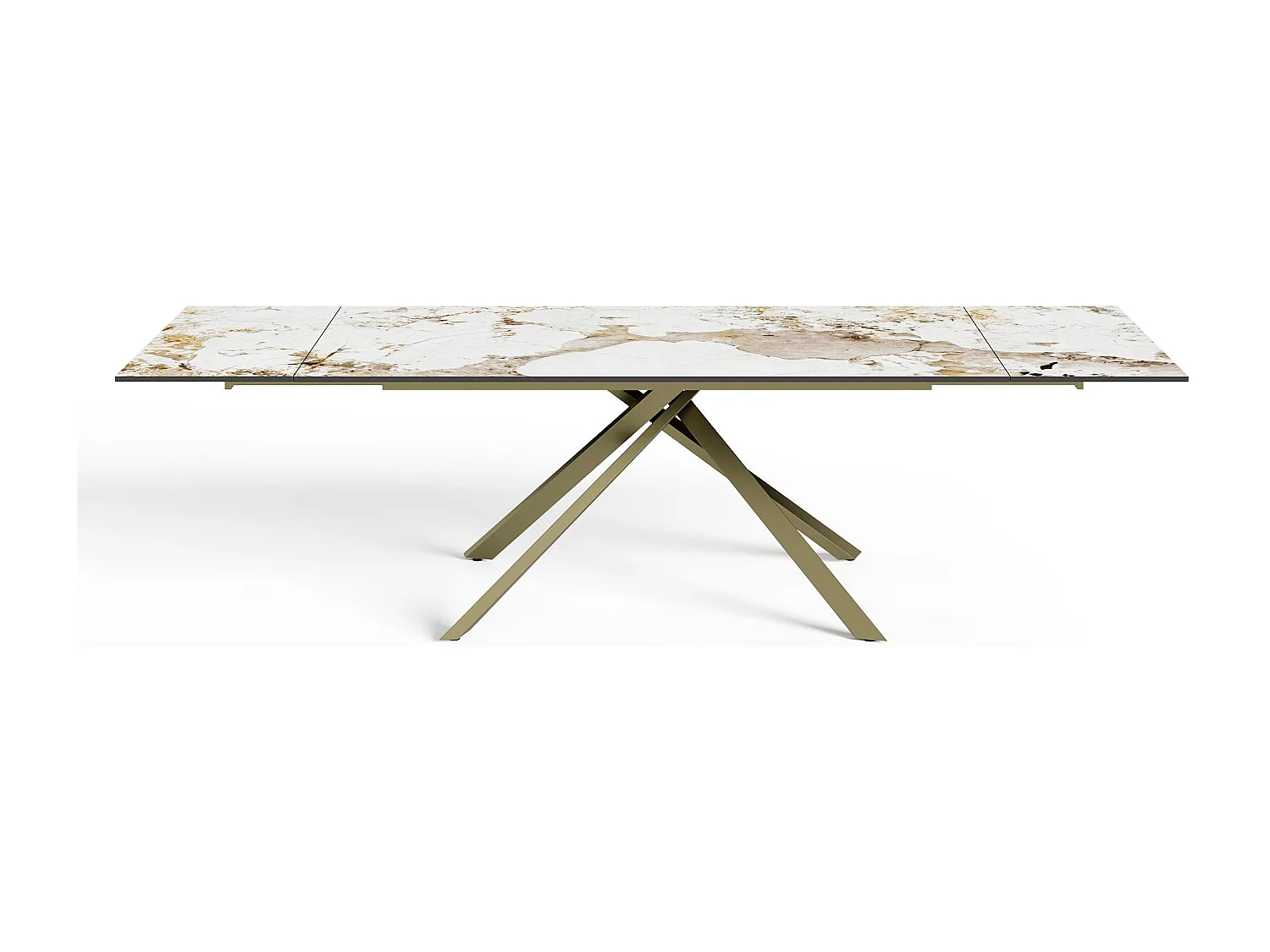 Table à manger extensible 8-10 personnes pandora et pieds dorés 180cm GINKO