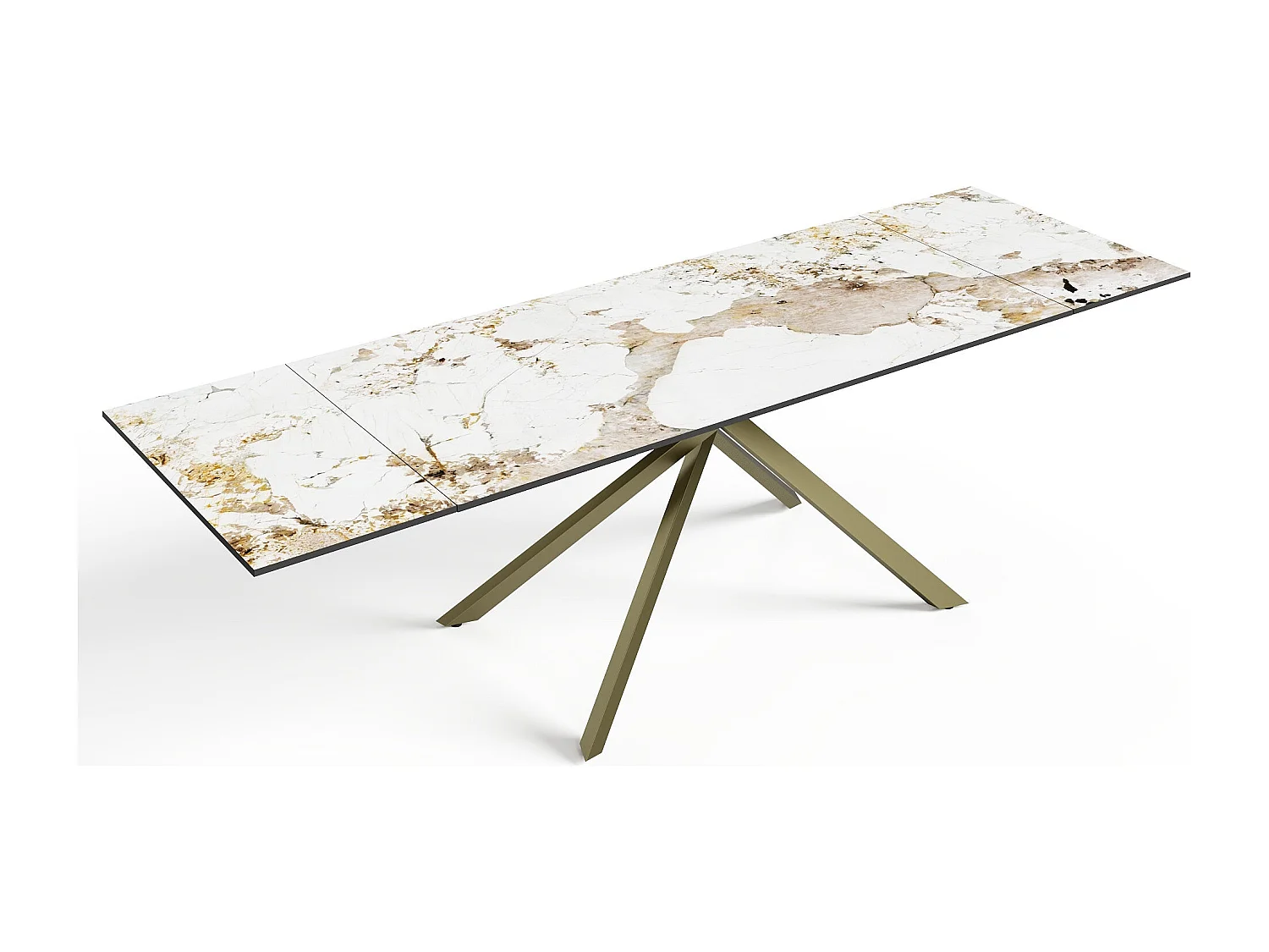 Table à manger extensible 8-10 personnes pandora et pieds dorés 180cm GINKO