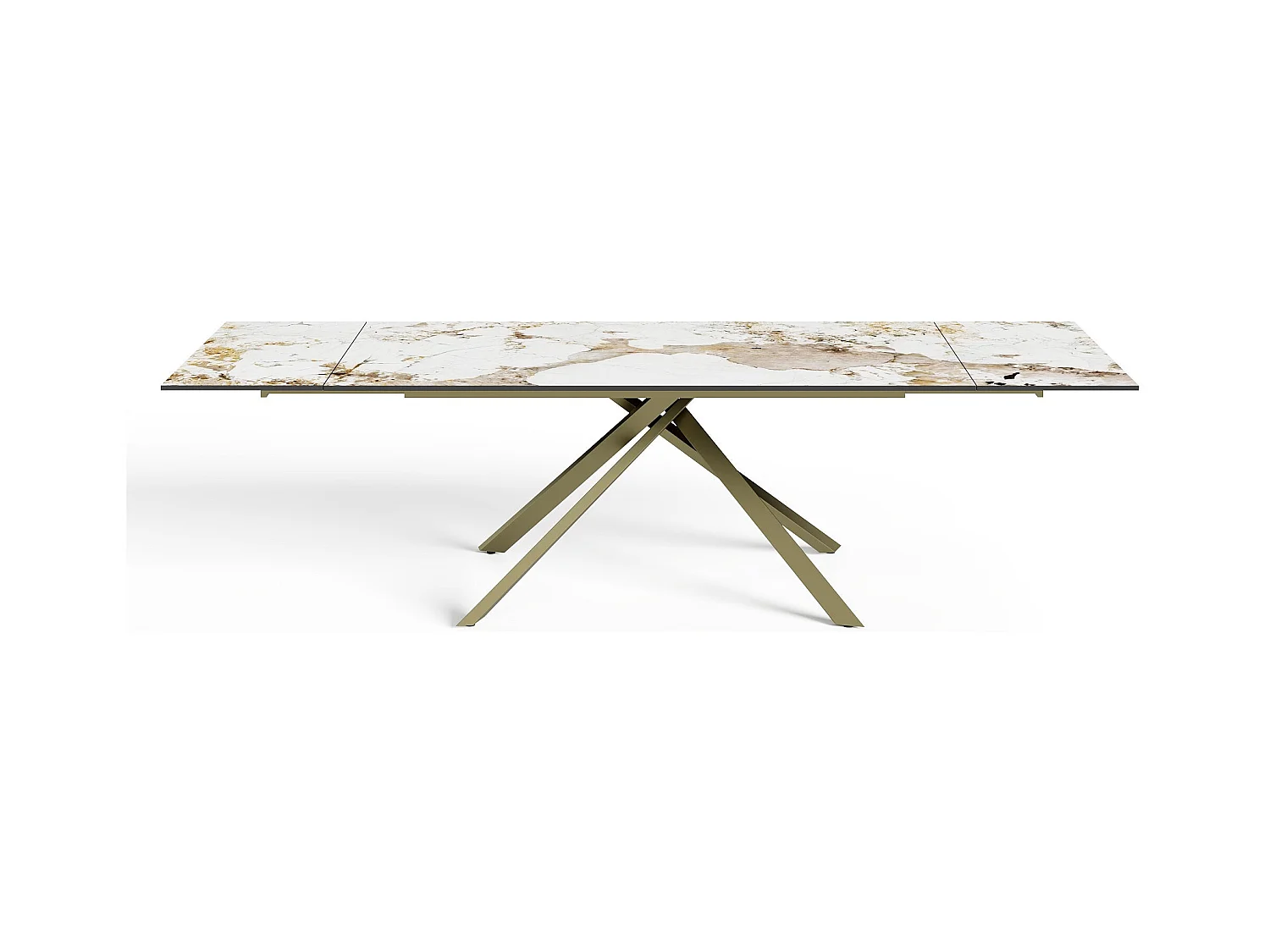 Table à manger extensible 8-10 personnes pandora et pieds dorés 180cm GINKO