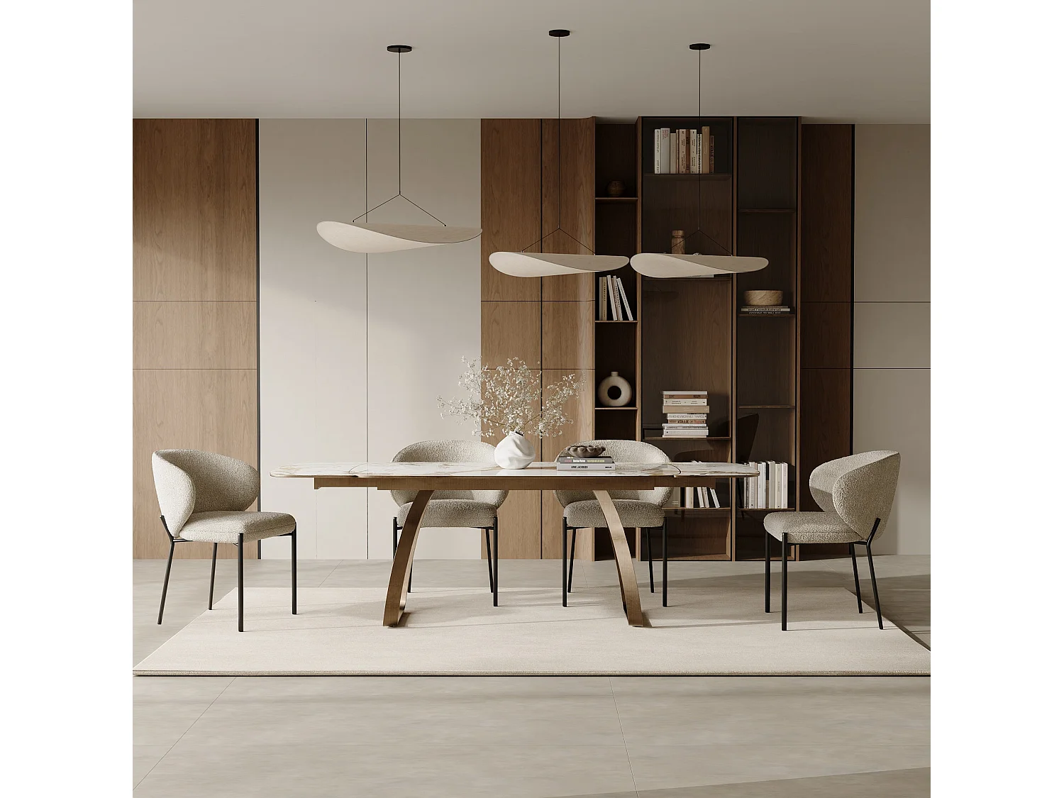 Table extensible 8-10 personnes pandora et pieds bronzes 180cm DAHLIA
