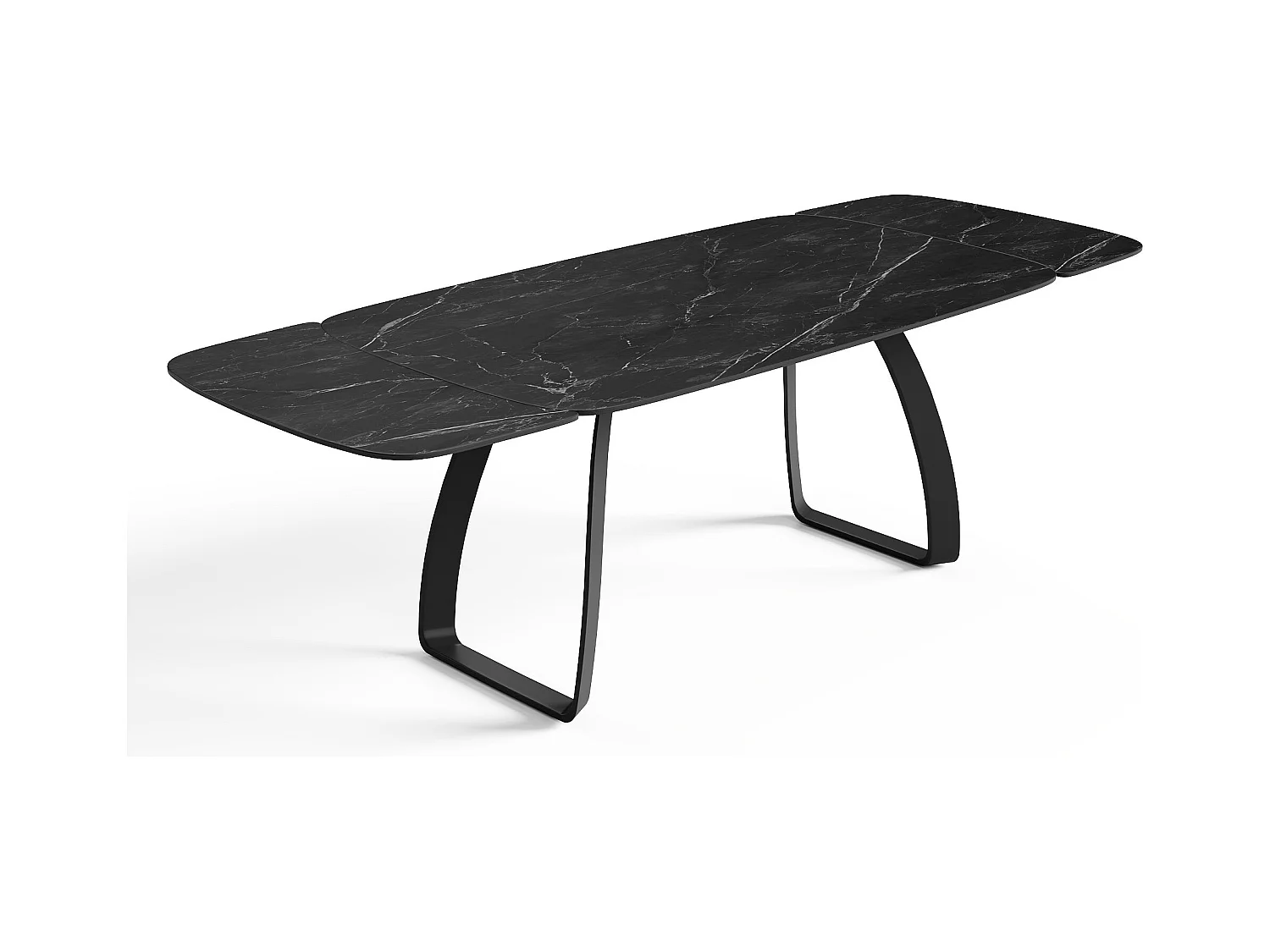 Table extensible 8-10 personnes céramique effet marbre noir 180cm DAHLIA