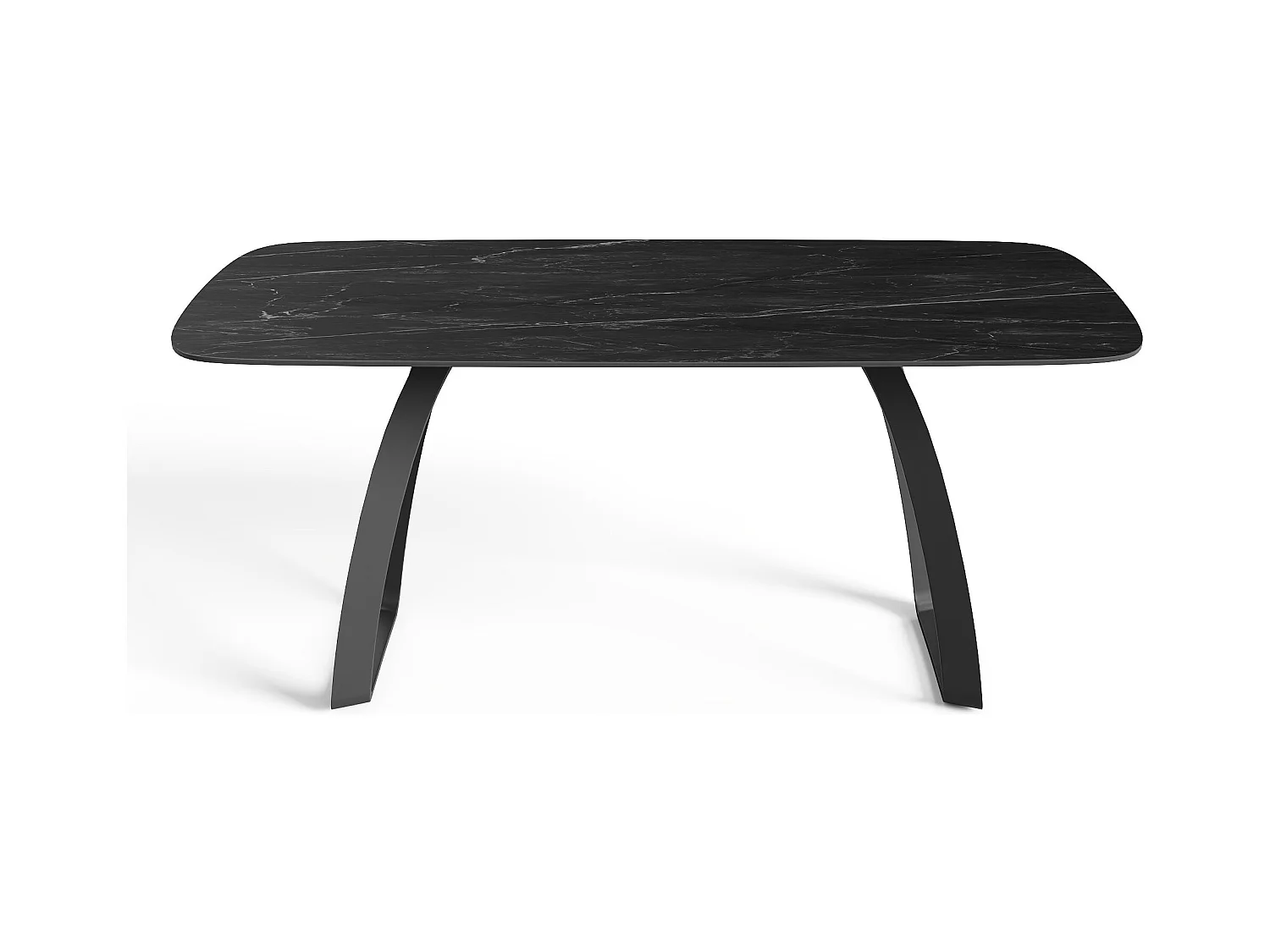 Table extensible 8-10 personnes céramique effet marbre noir 180cm DAHLIA