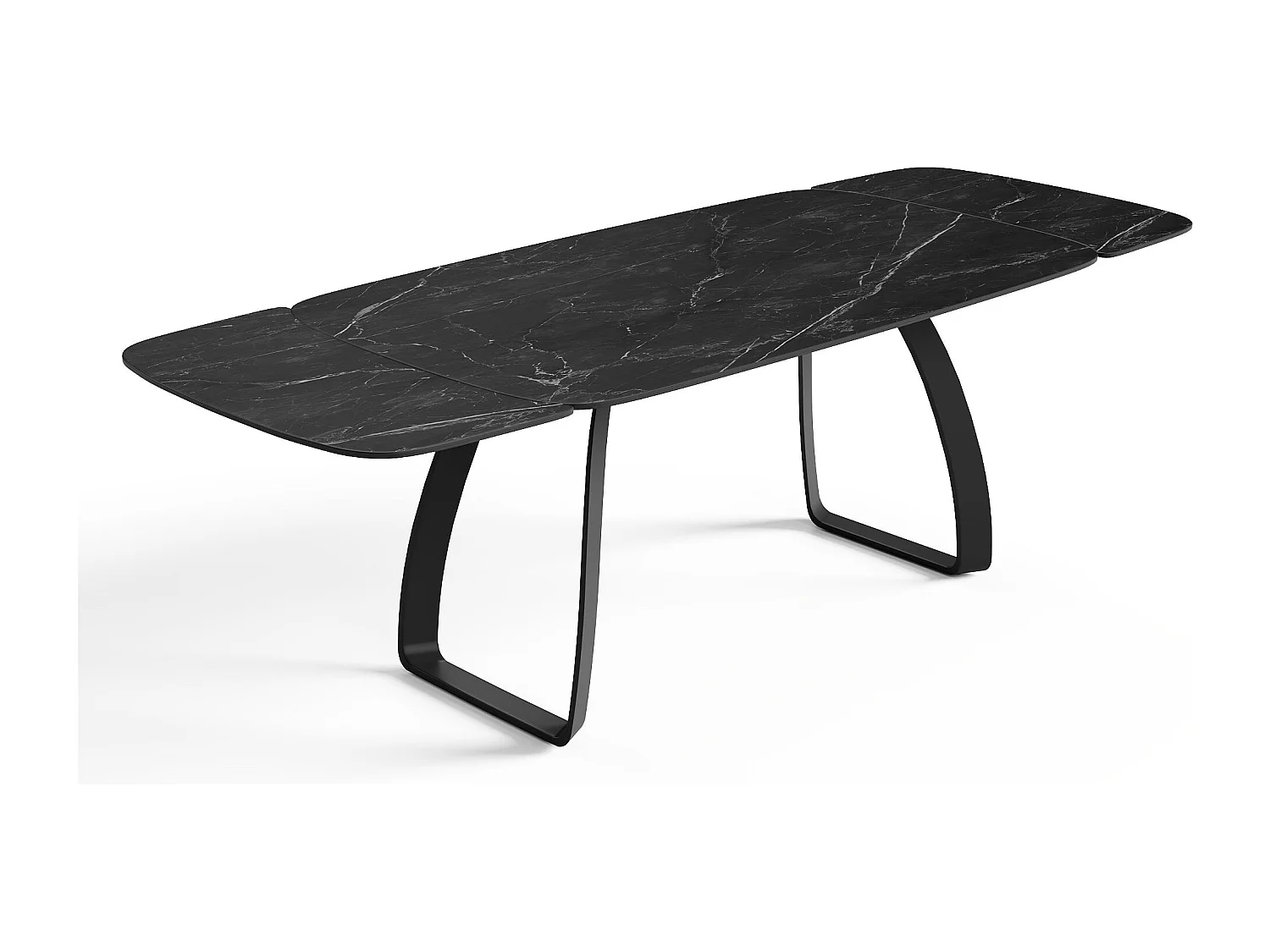 Table extensible 8-10 personnes céramique effet marbre noir 180cm DAHLIA