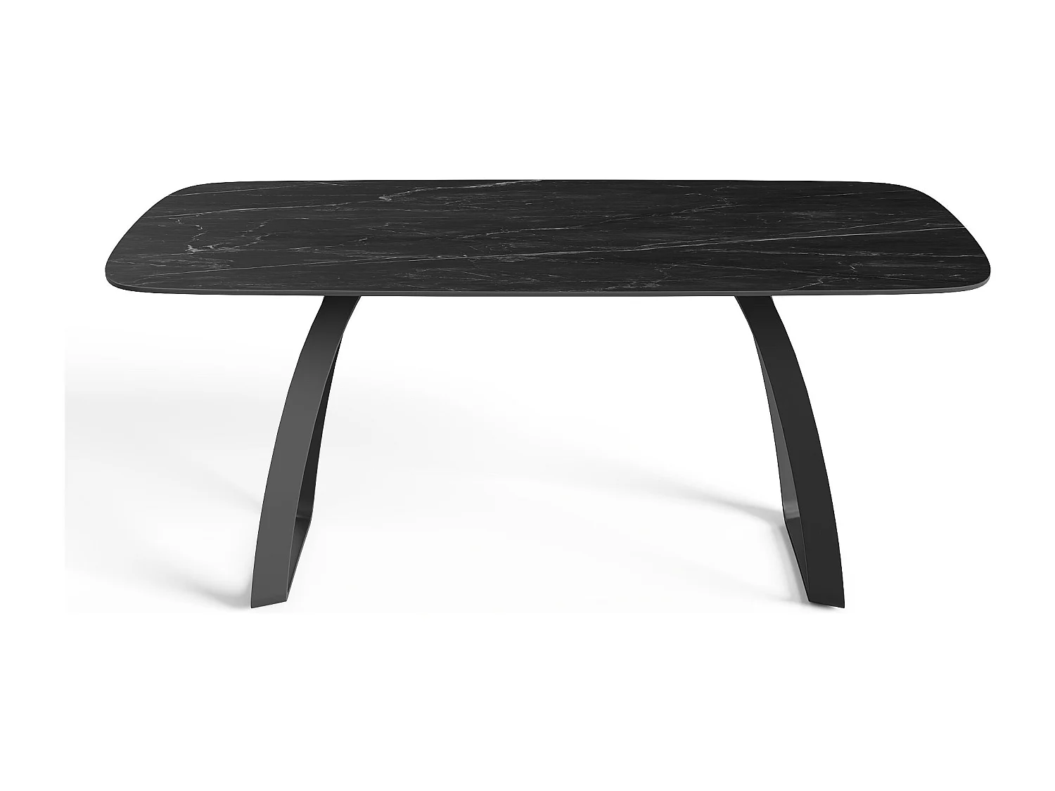 Table extensible 8-10 personnes céramique effet marbre noir 180cm DAHLIA