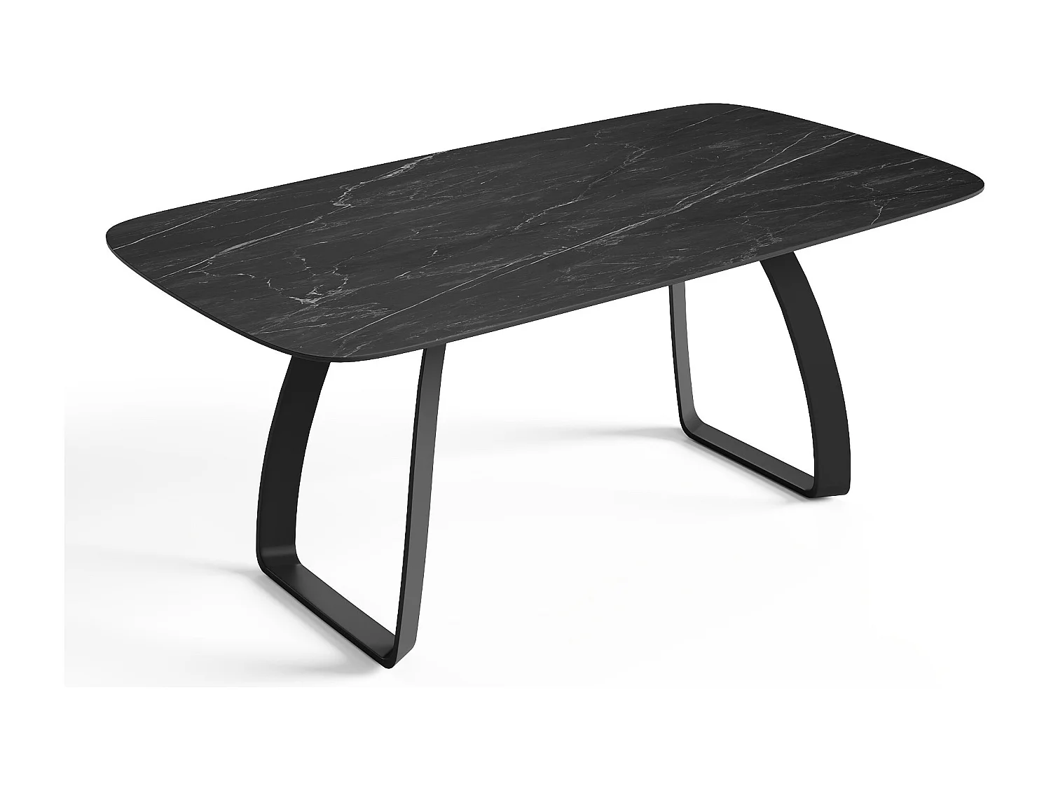 Table extensible 8-10 personnes céramique effet marbre noir 180cm DAHLIA