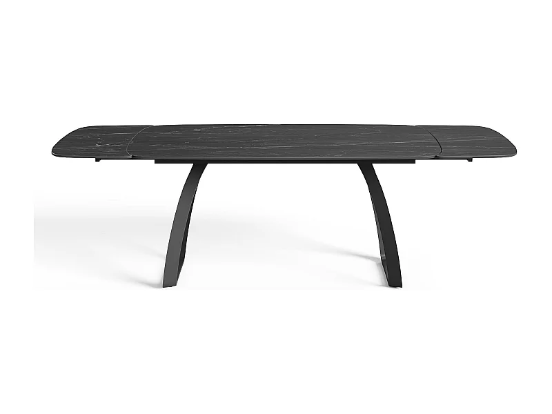 Table extensible 8-10 personnes céramique effet marbre noir 180cm DAHLIA