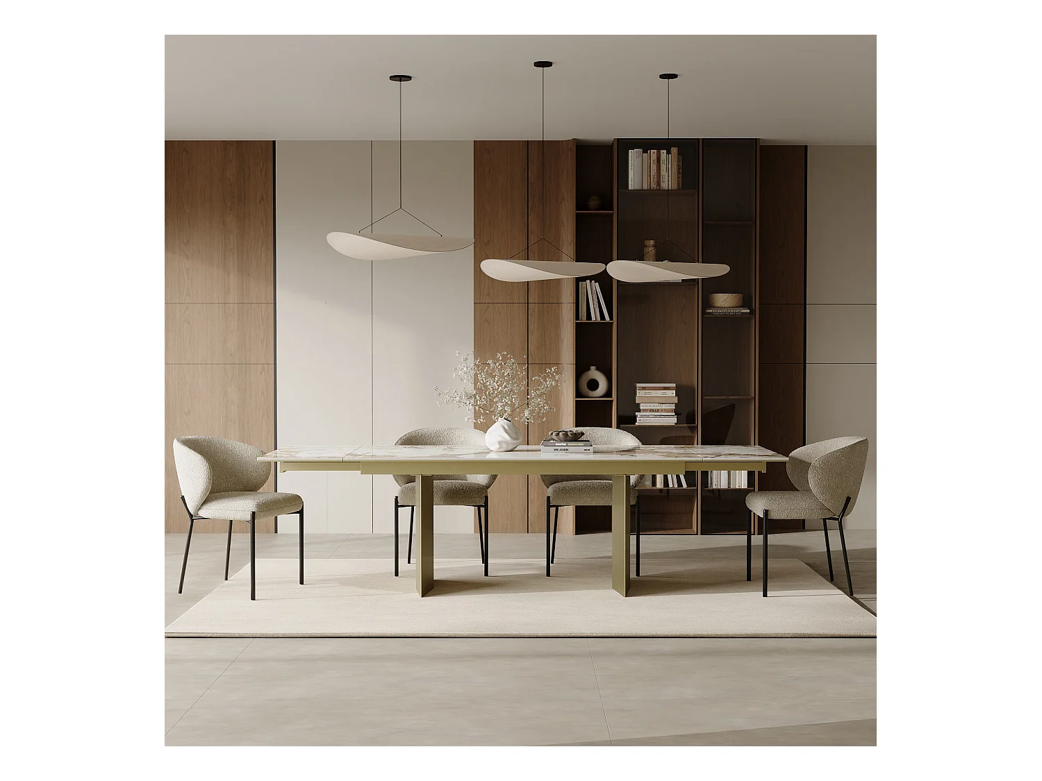 Table extensible 8-10 personnes pandora et pieds dorés 180cm ROSE