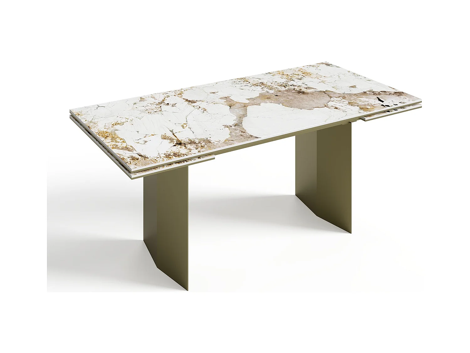 Table extensible 8-10 personnes pandora et pieds dorés 180cm ROSE