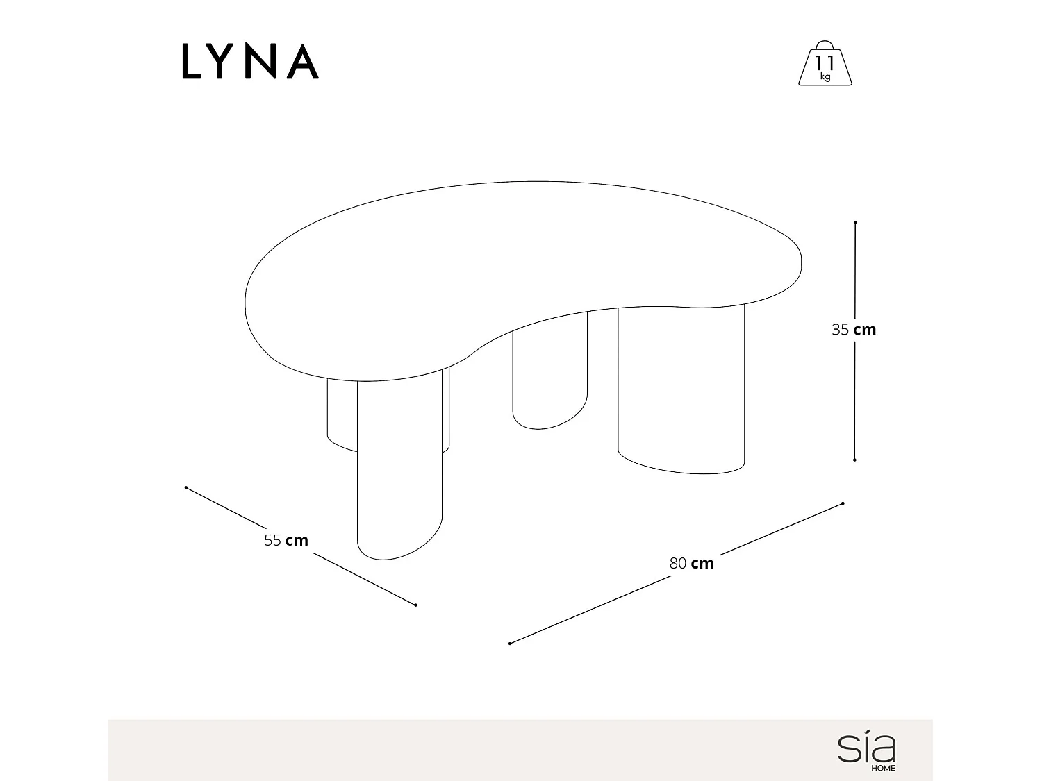 Table basse bois clair LYNA