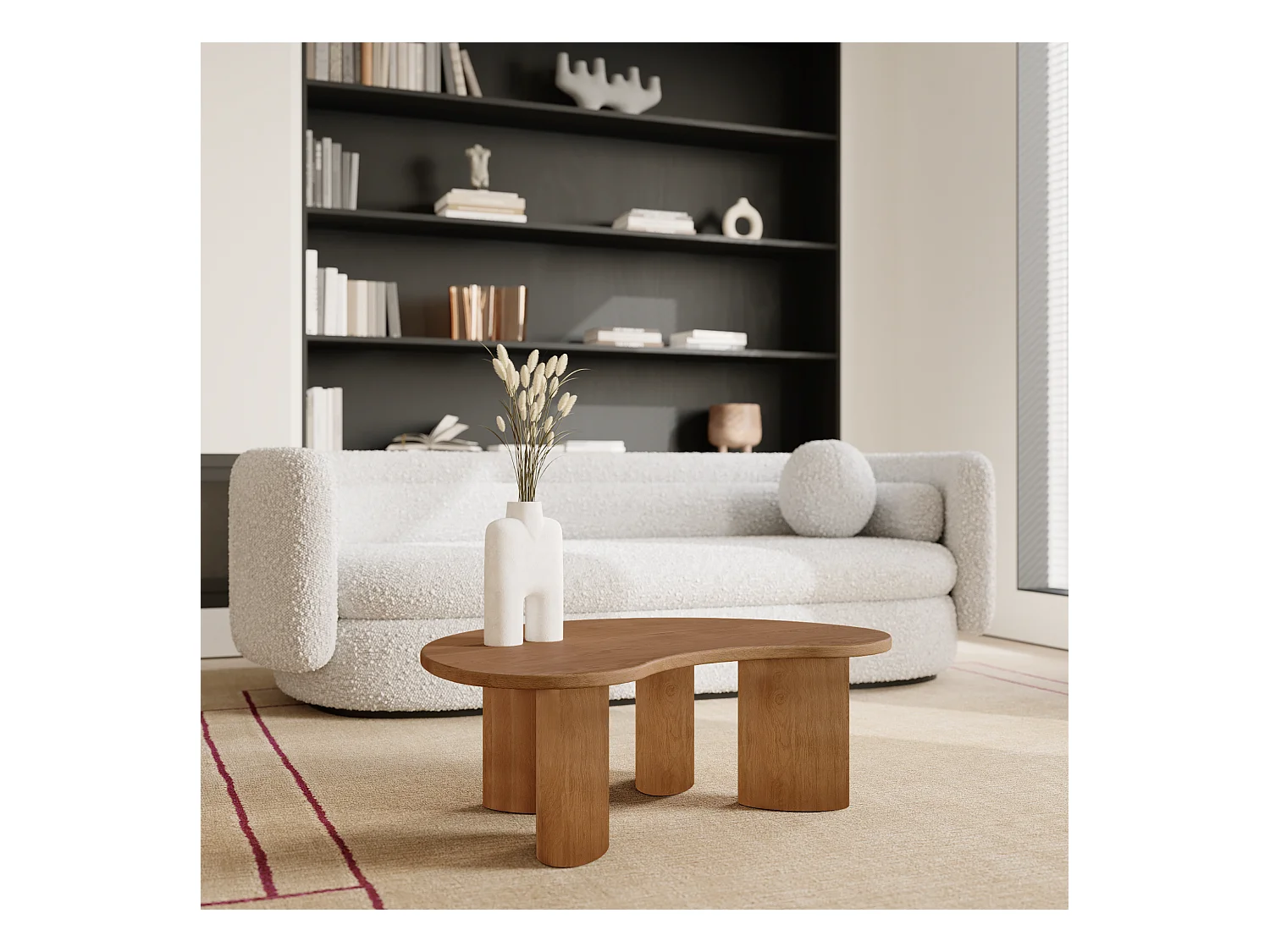 Table basse bois noyer LYNA