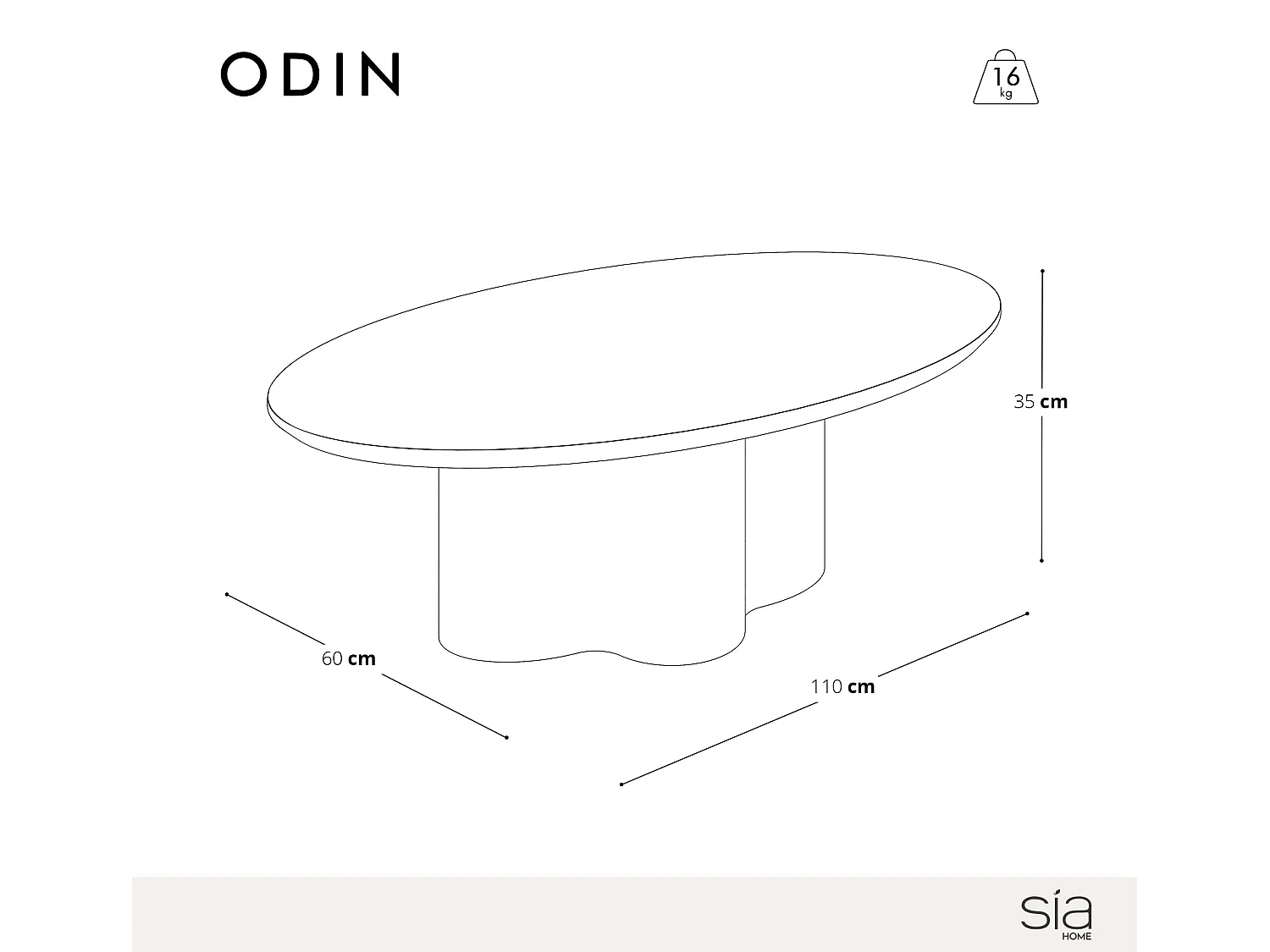 Table basse bois noyer ODIN
