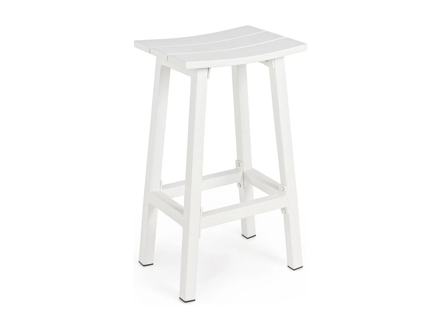 Tabouret de bar de jardin en métal blanc H71 - BAYONNE
