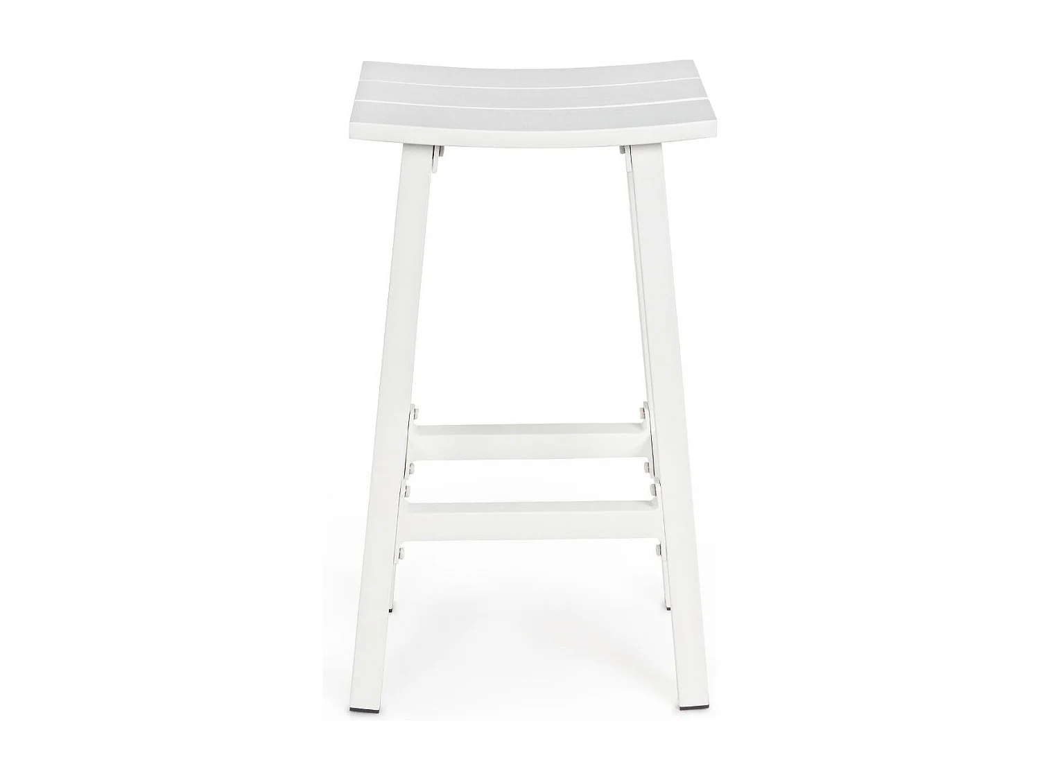 Tabouret de bar de jardin en métal blanc H71 - BAYONNE