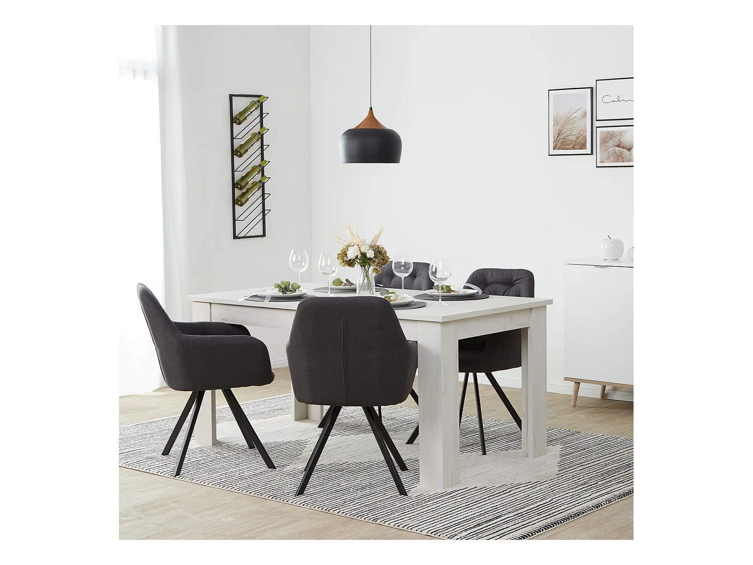 Chaise de salle à manger 59x88x57 cm anthracite Eames