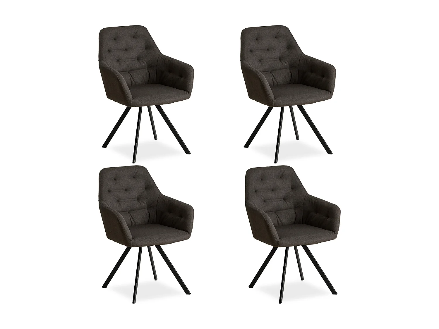 Esszimmerstuhl 59x88x57 cm Anthrazit Eames