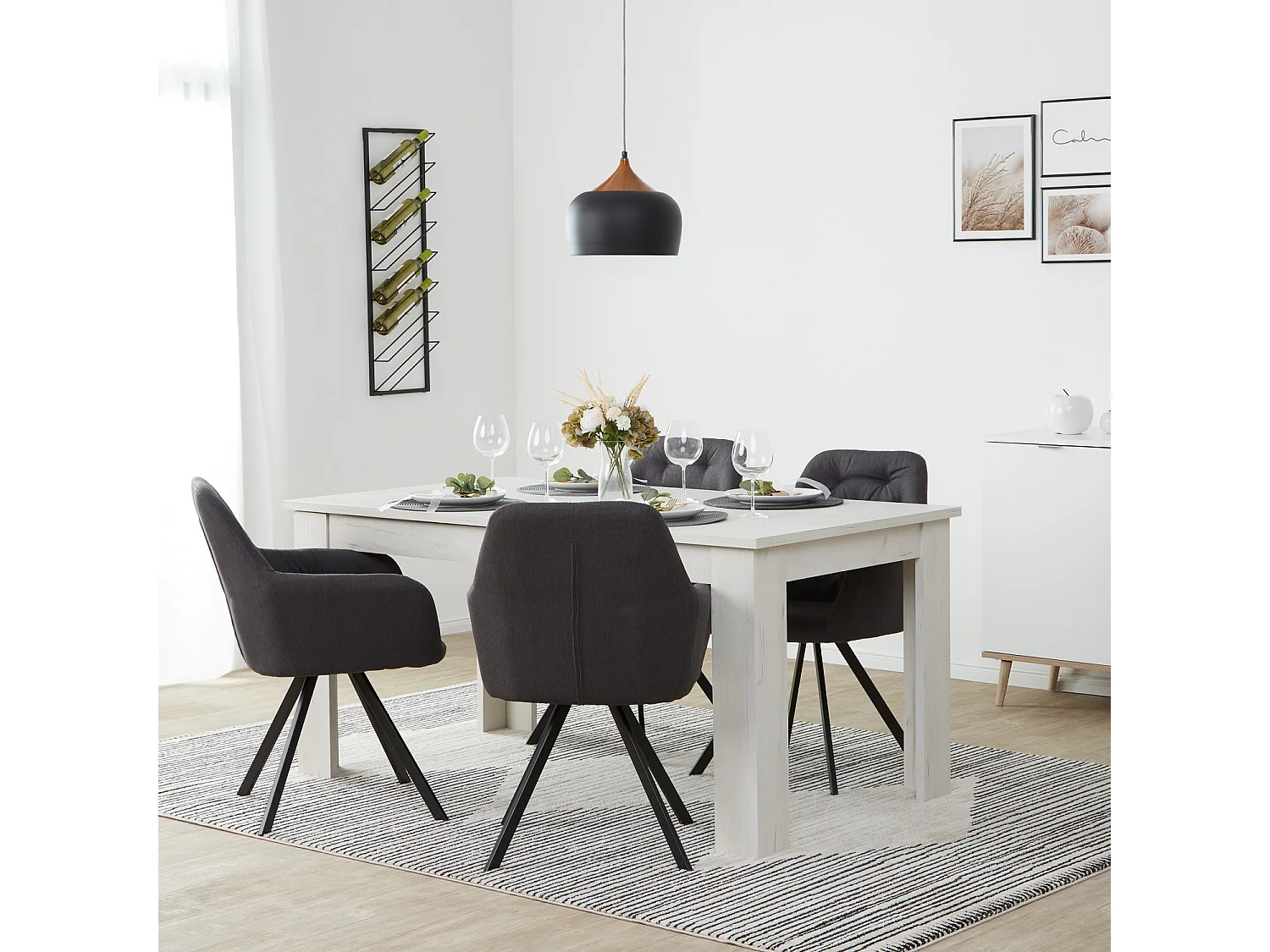 Esszimmerstuhl 59x88x57 cm Anthrazit Eames