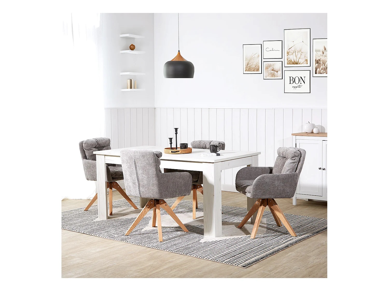 Chaise de salle à manger 58.5x84x60 cm Grise Chaise Eames