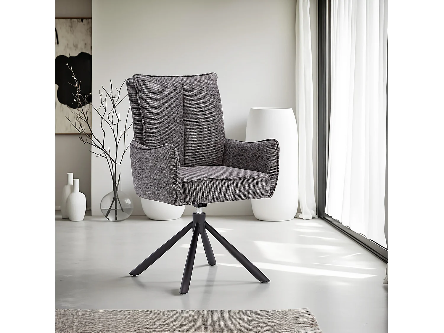 Chaise de Salle à Manger 59x93.5x64 cm Anthracite Chaise Oeuf Moderne