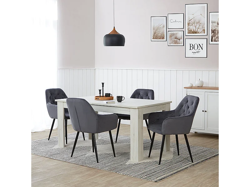 Conjunto de sillas de comedor 59x89x62.5 cm Gris Eames