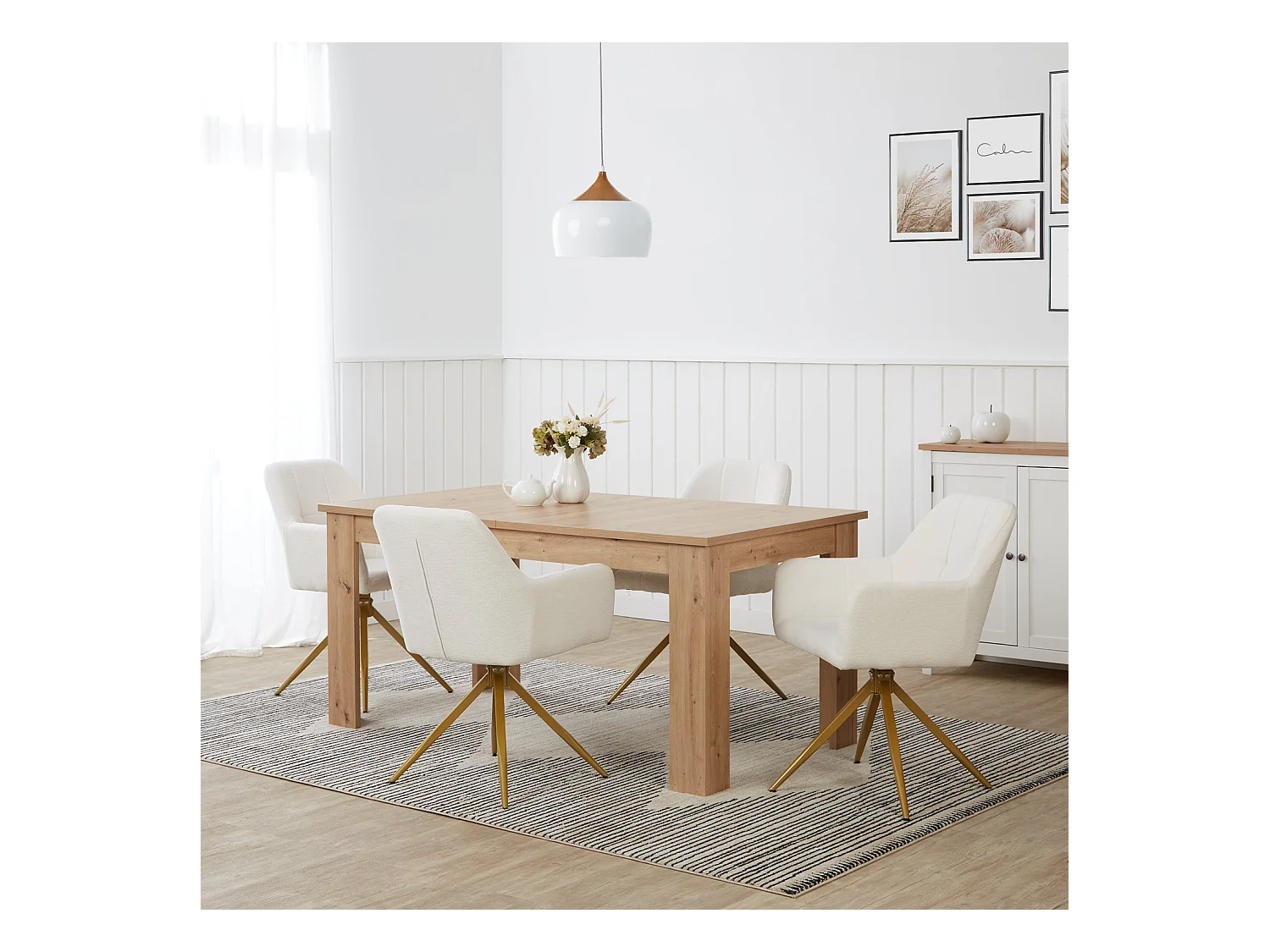 Chaise de salle à manger 56x86x60 cm beige moderne chaise œuf bouclé