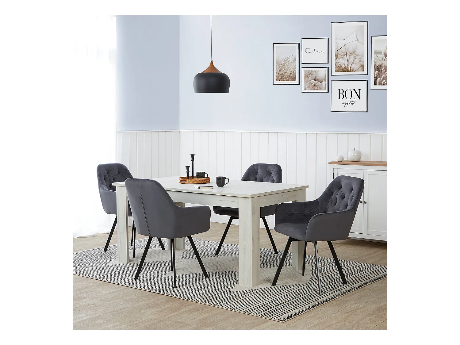 Ensemble de chaises de salle à manger 59x87.5x65 cm Gris Eames