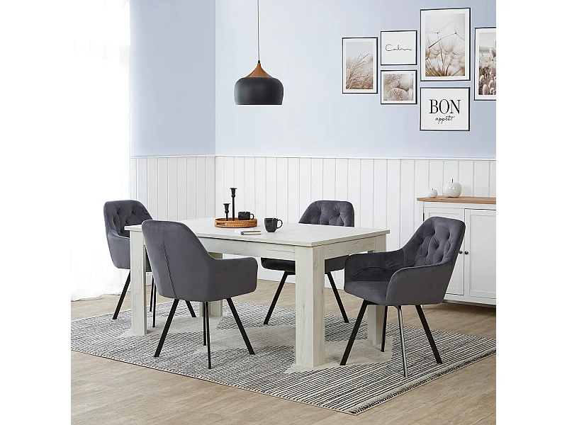 Eetkamerstoel Set 59x87,5x65 cm Grijs Eames