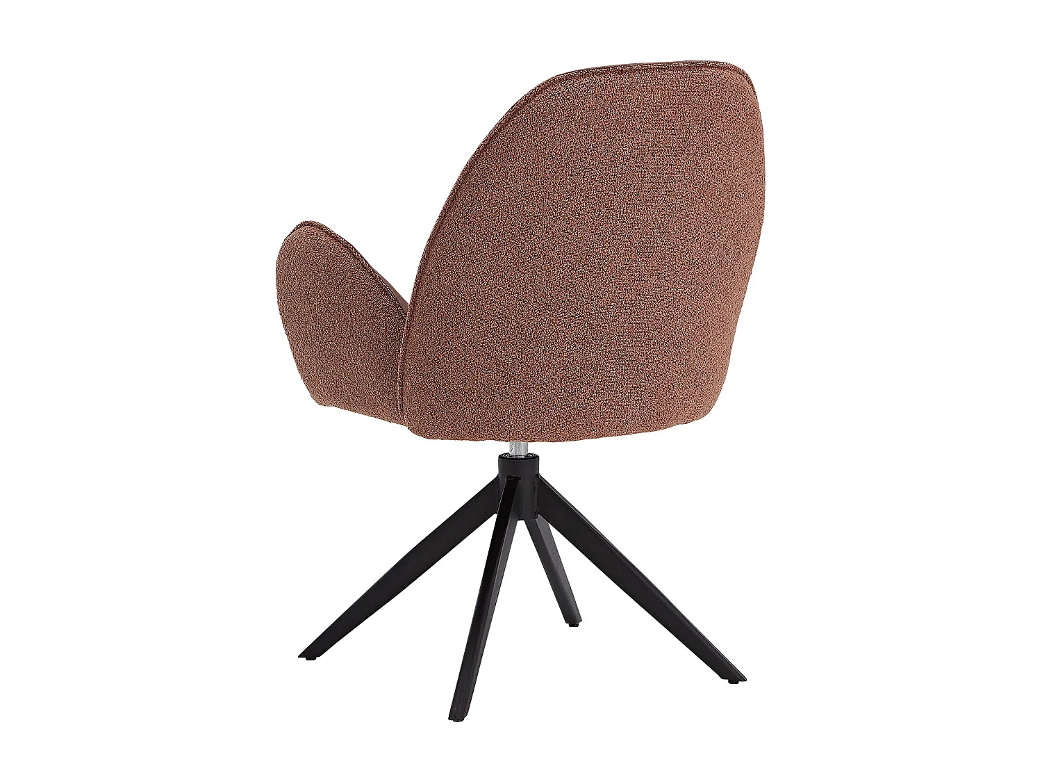 Esszimmerstuhl Set 60x90x59 cm Braun Modern Eierstuhl Bouclé Leder