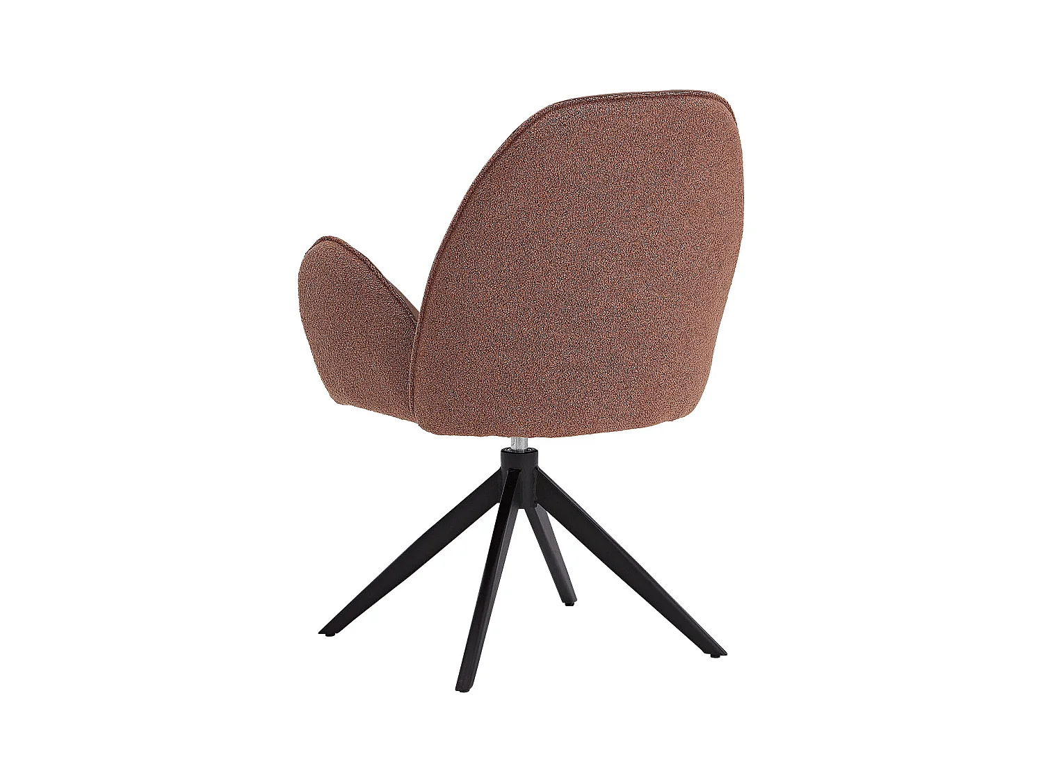 Esszimmerstuhl 60x90x59 cm Braun Moderner Eierstuhl Bouclé Leder Sessel