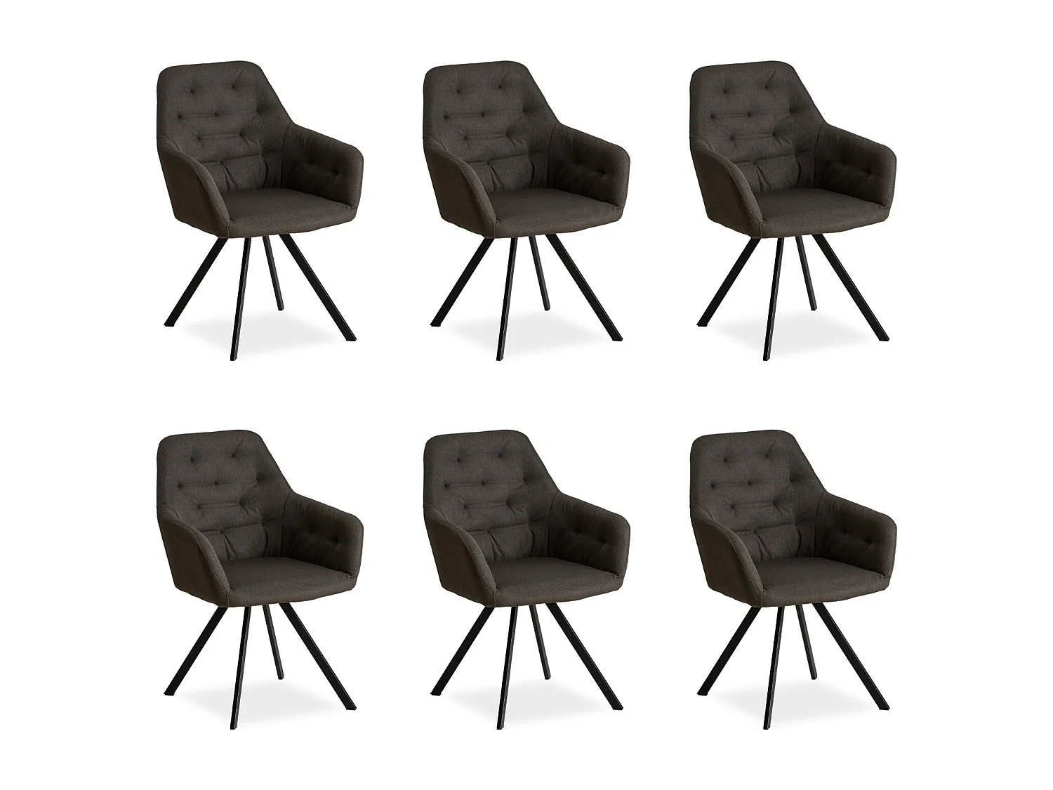 Eetkamerstoel Set 59x88x57 cm Antraciet Eames Stoelen