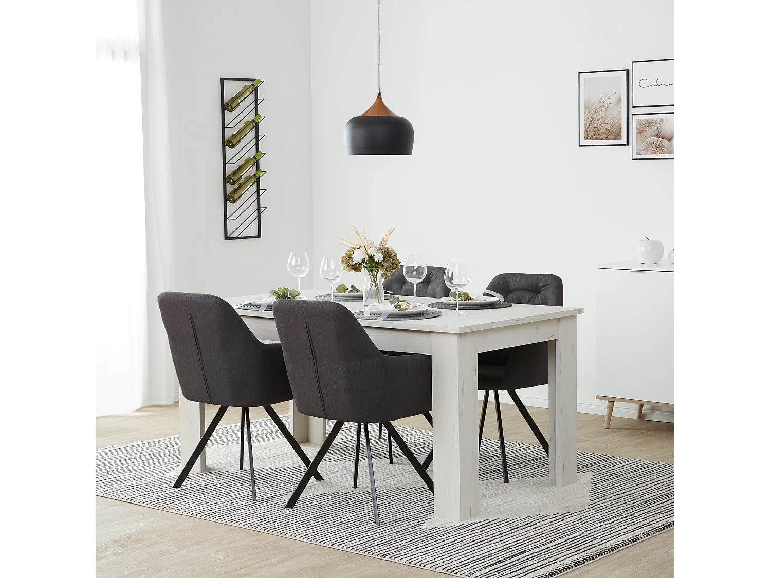 Eetkamerstoel Set 59x88x57 cm Antraciet Eames Stoelen