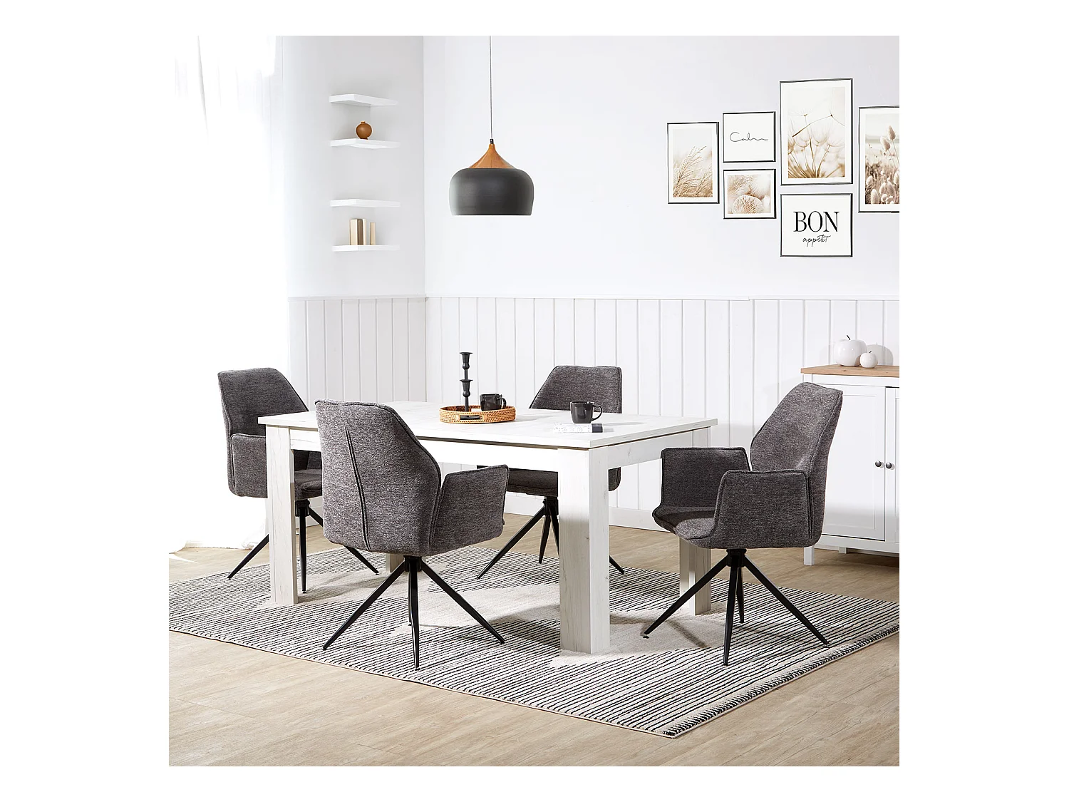Chaise de salle à manger 61x92,5x60 cm gris, chaise œuf moderne