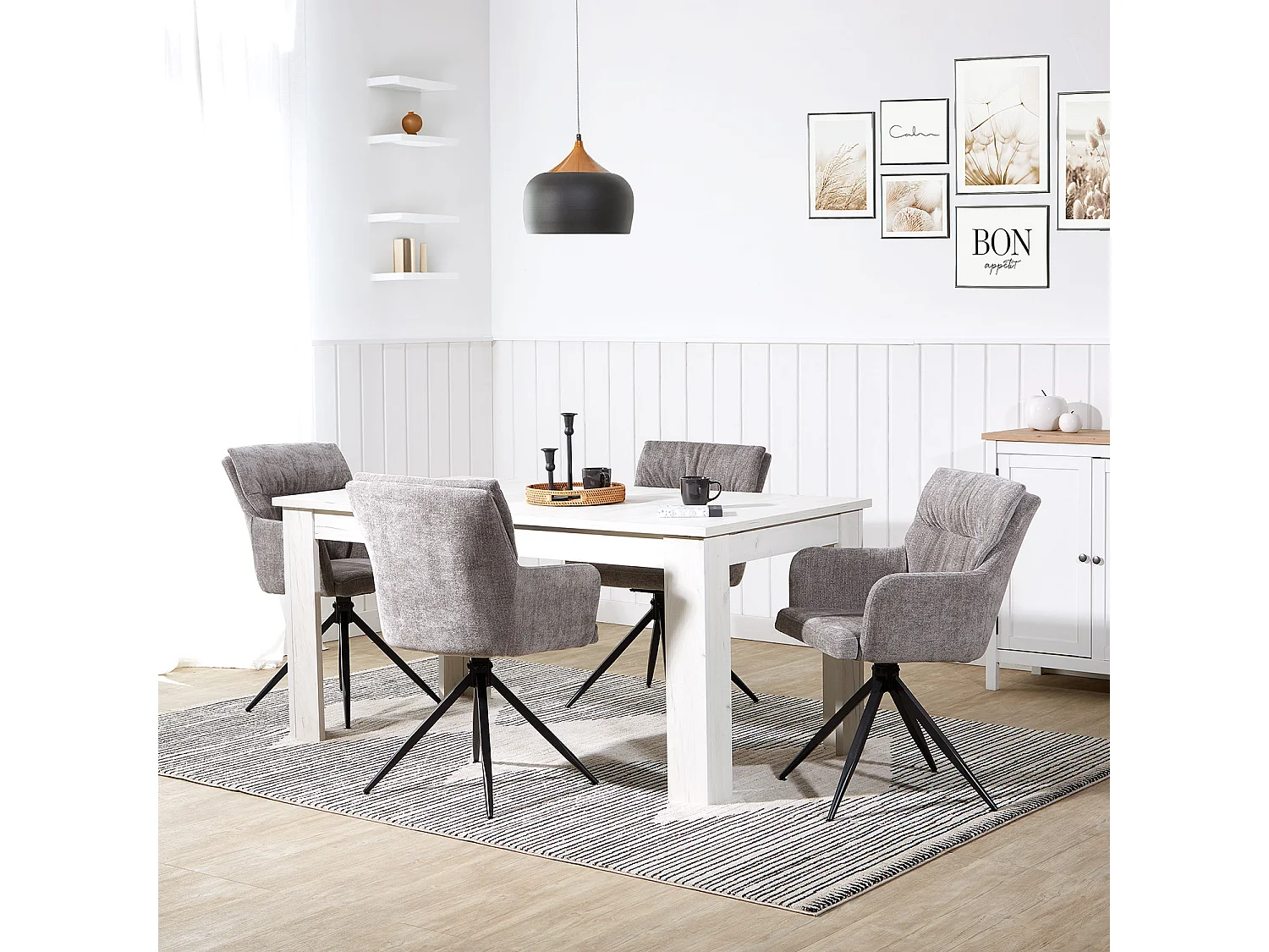 Esszimmerstuhl Set 57x89x60 cm Grau Eames Stühle