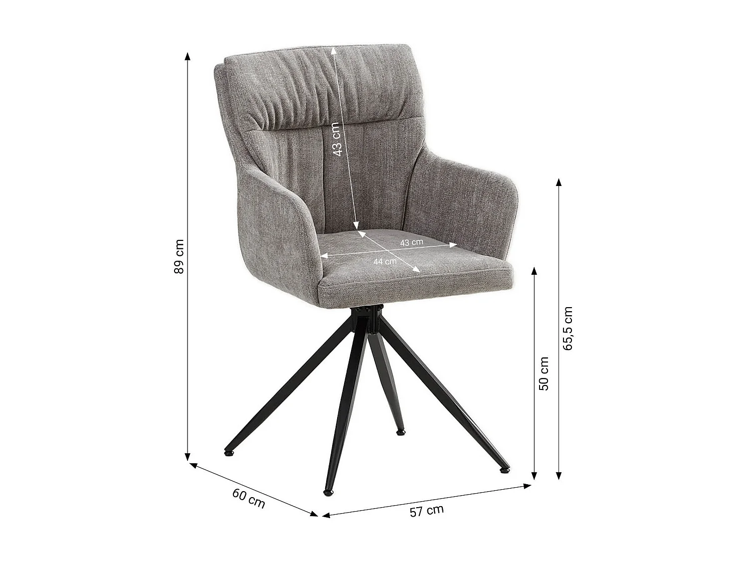 Esszimmerstuhl Set 57x89x60 cm Grau Eames Stühle