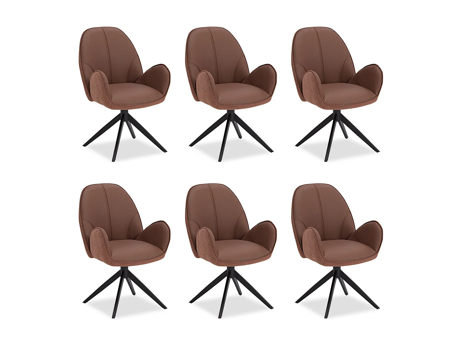 Esszimmerstuhl Set 60x90x59 cm Braun Eames Stühle