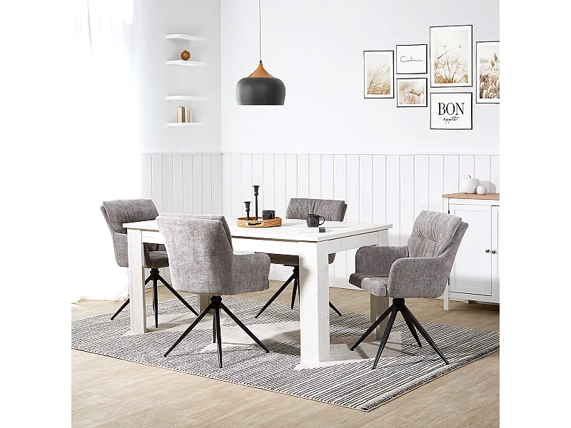 Chaise de salle à manger 57x89x60 cm gris moderne chaise œuf