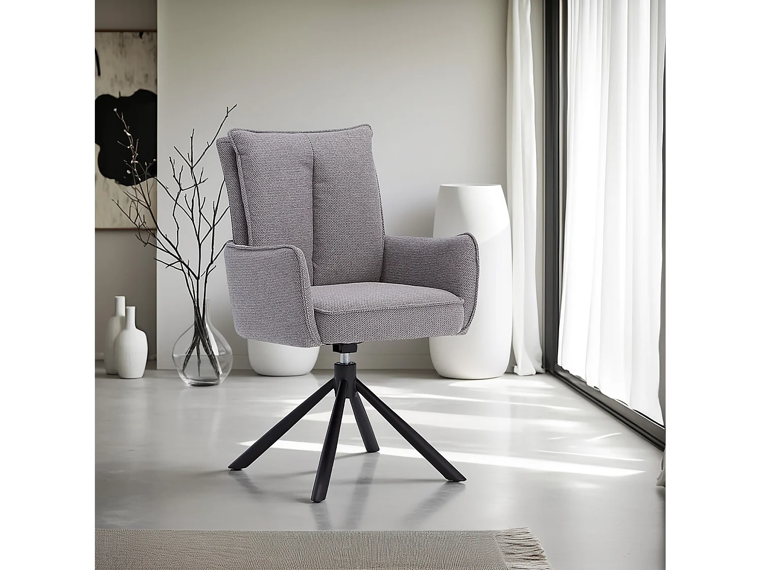 Chaise de salle à manger 59x93.5x64 cm Grise Chaise Eames