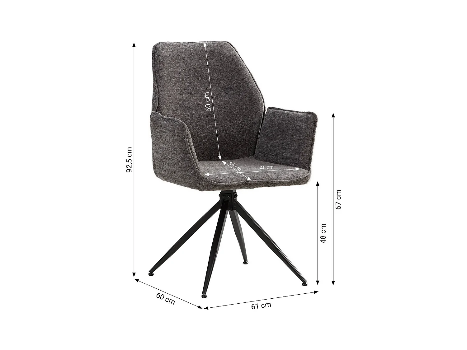 Chaise de salle à manger 61x92,5x60 cm grise Chaises œuf