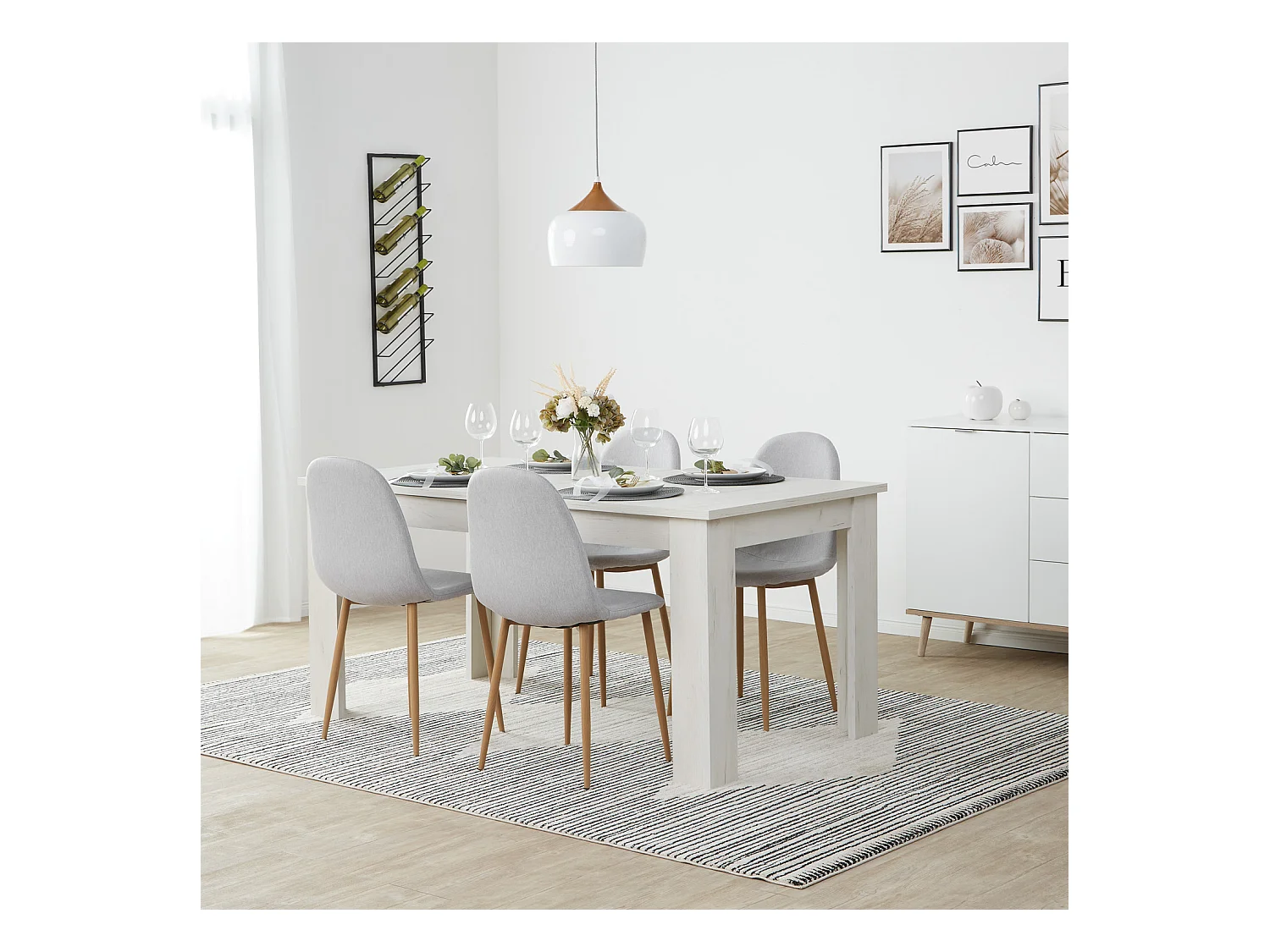 Chaise de salle à manger 44x88x45,5 cm grise Eames