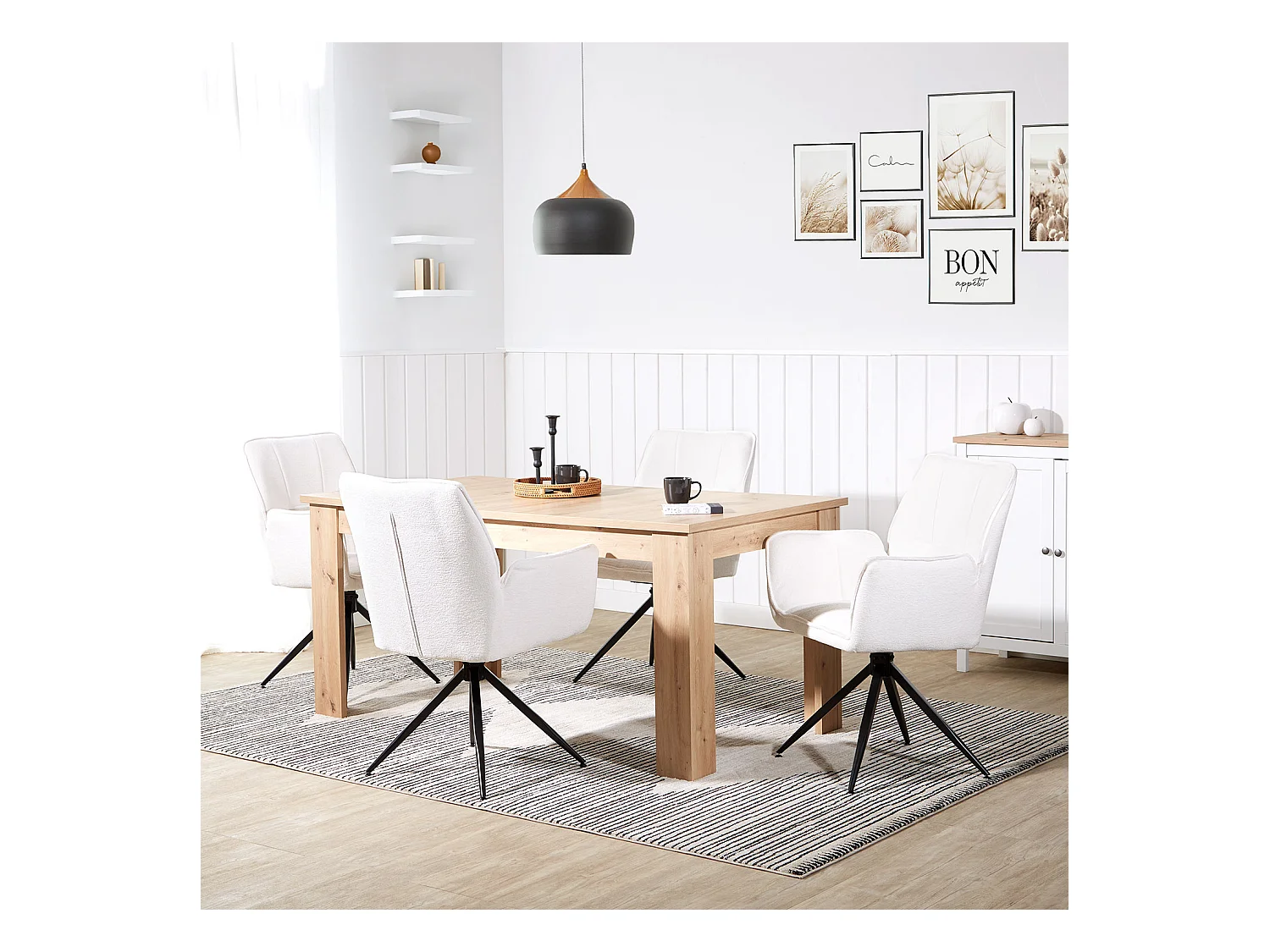 Ensemble de chaises de salle à manger 61x92.5x57.5 cm blanches Chaises Eames