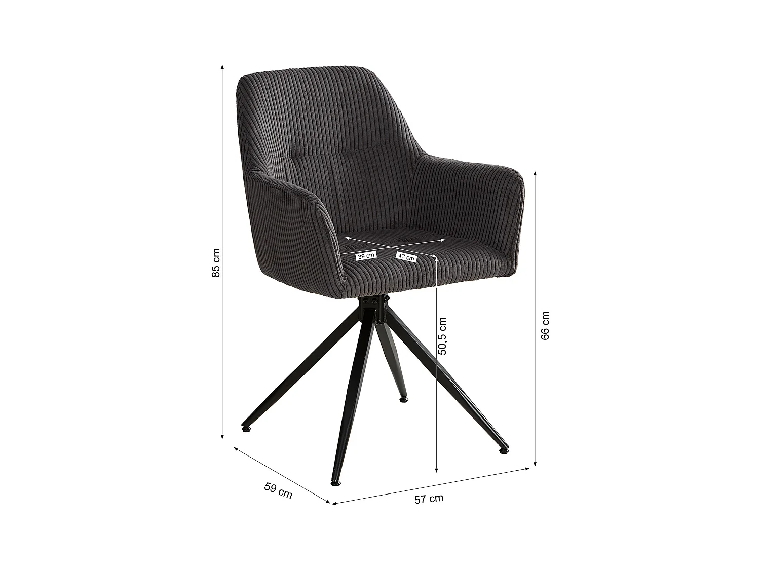 Ensemble de chaises de salle à manger 57x85x59 cm grises Eames