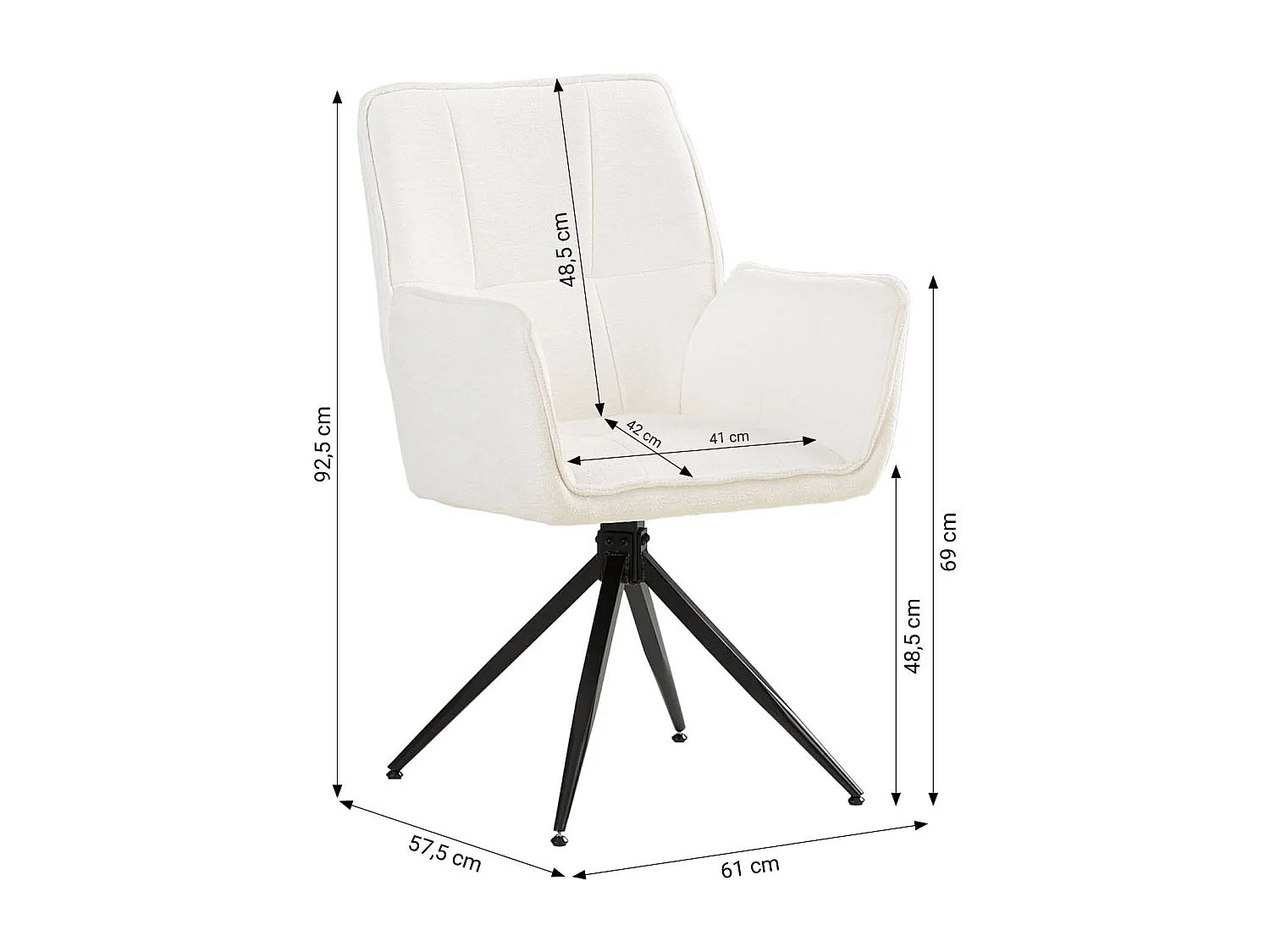 Ensemble de Chaises de Salle à Manger 61x92.5x57.5 cm blanc Chaises Modernes Egg en Fil de Chenille