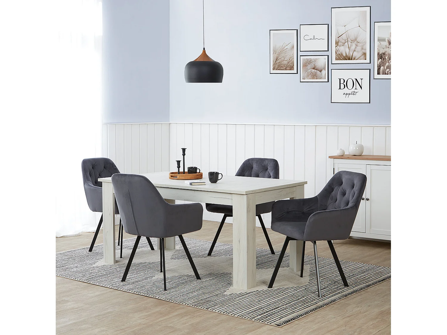 Esszimmerstuhl-Set 59x87,5x65 cm Grau Eames Stühle