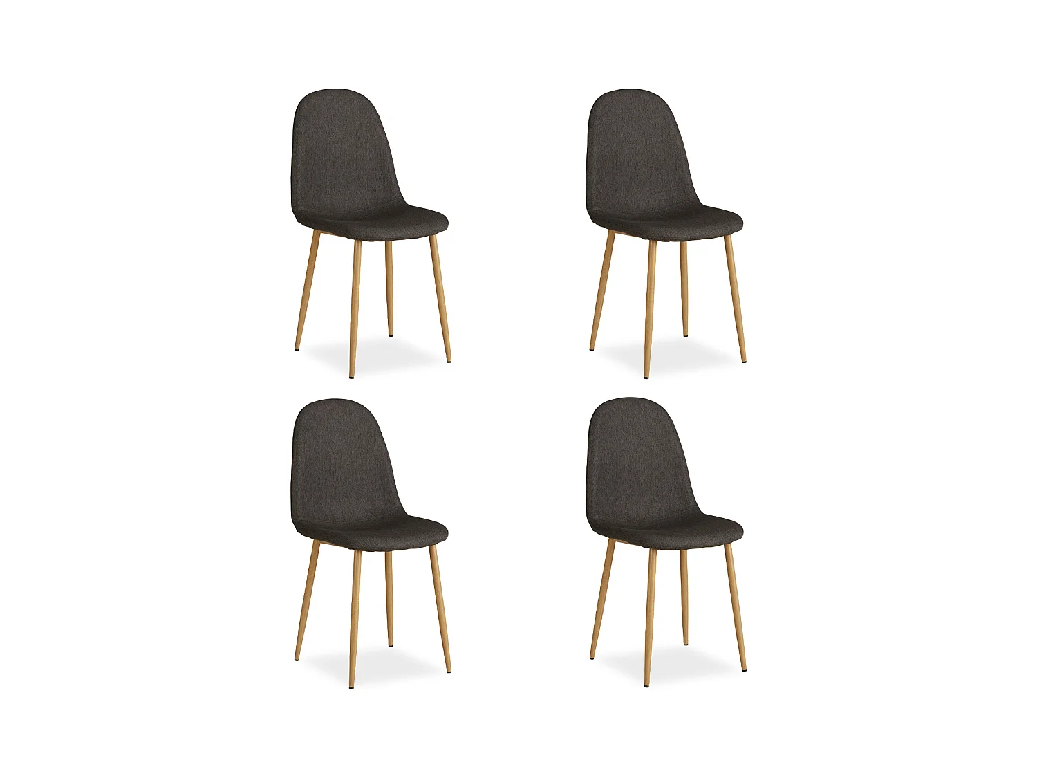 Ensemble de Chaises de Salle à Manger 44x88x45,5 cm Chaises Oeuf Anthracite