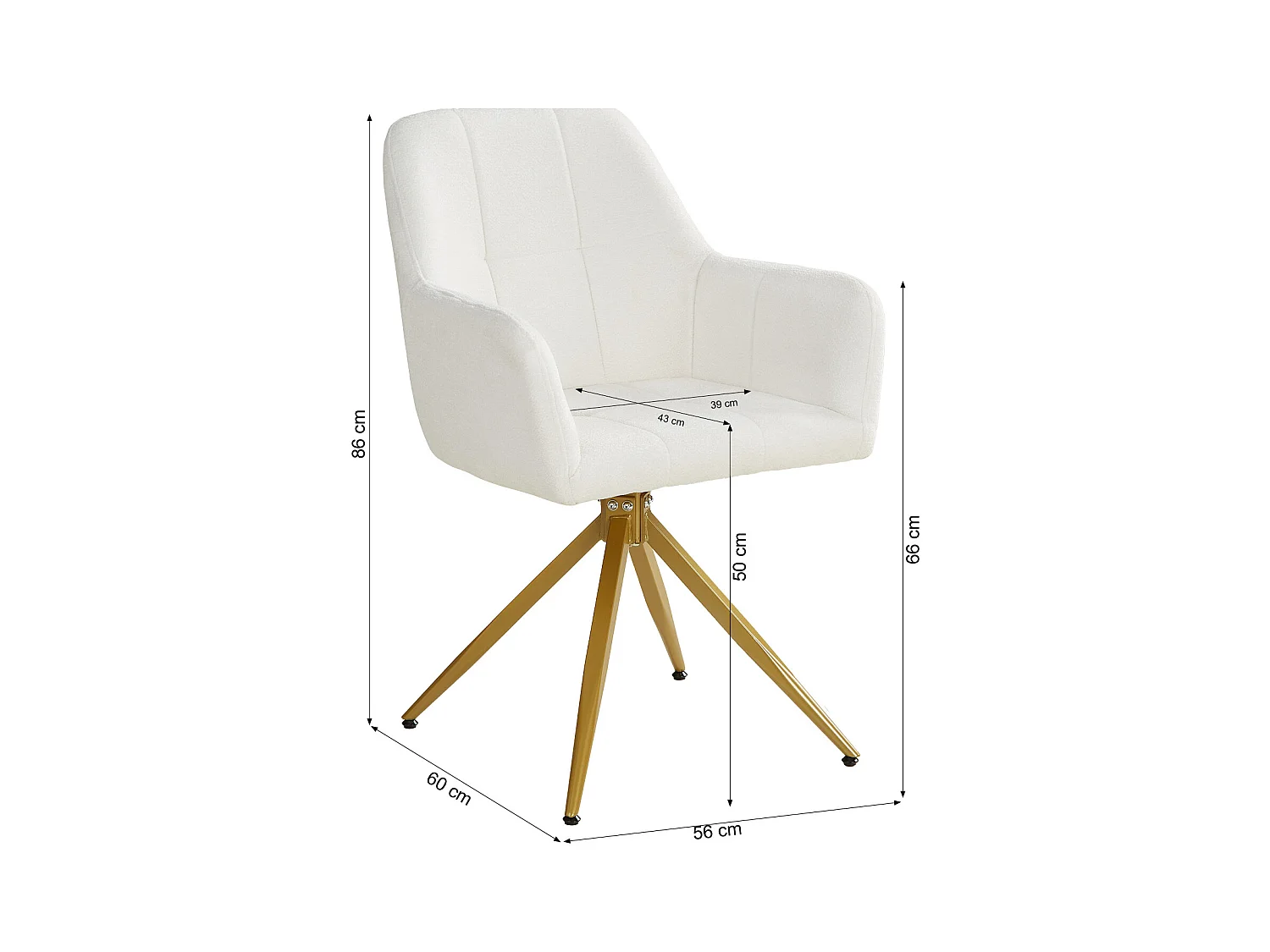 Esszimmerstuhl 56x86x60 cm beige